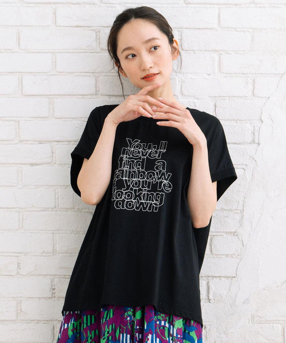 大きいサイズ レディース エンブロイダリー デザイン Tシャツ|大きいサイズ レディース ブランド 通販 安い WEB限定 カジュアル コーデ ファッション