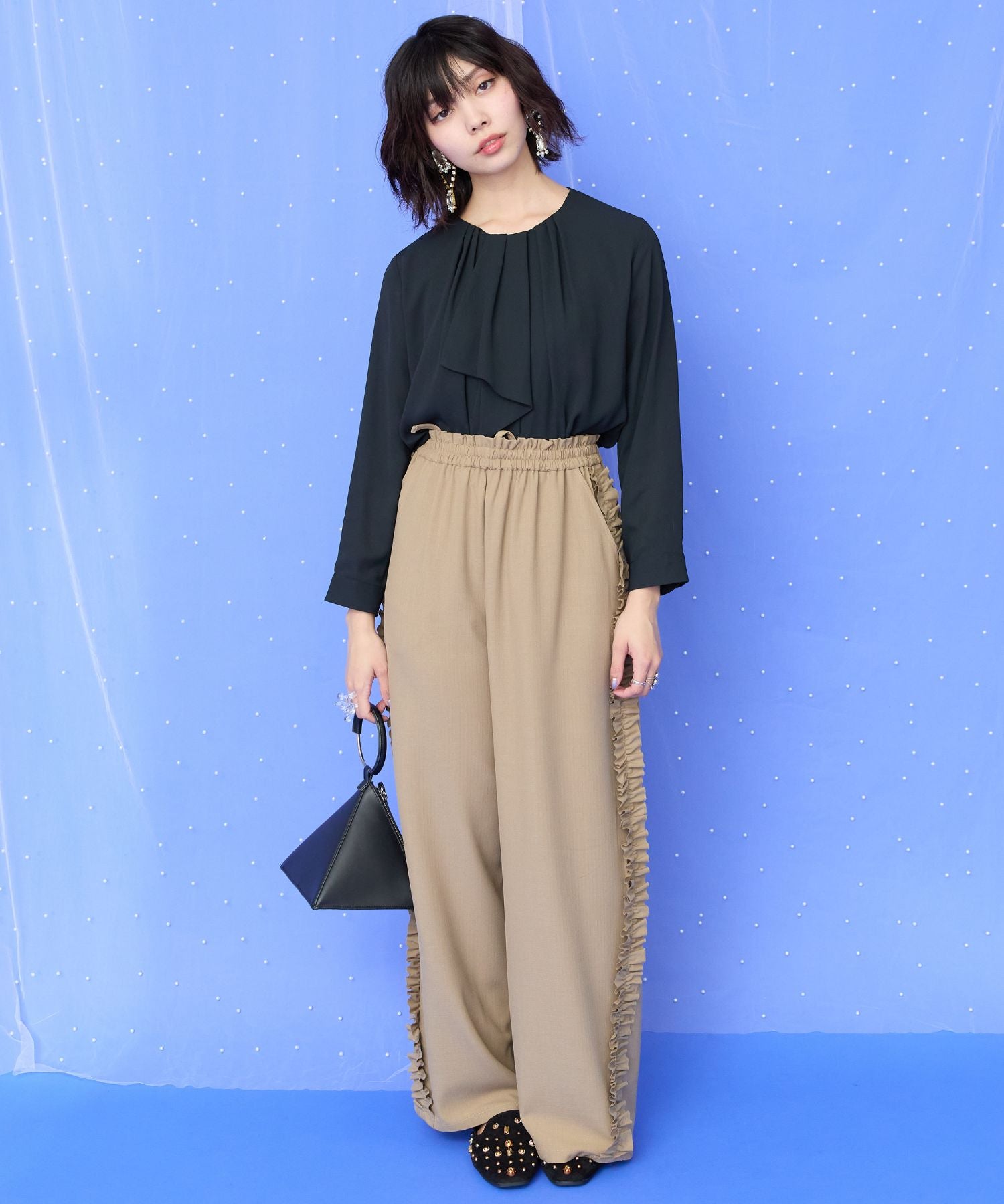 【JETSET SOLO PLUS】シフォンジョーゼットボウタイブラウス