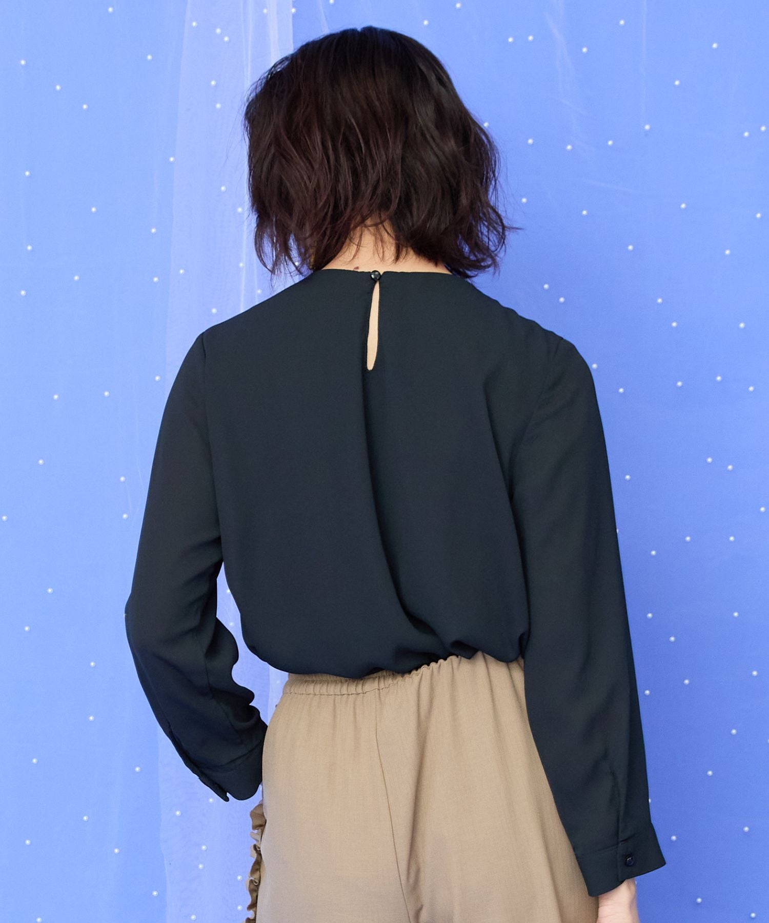 【JETSET SOLO PLUS】シフォンジョーゼットボウタイブラウス