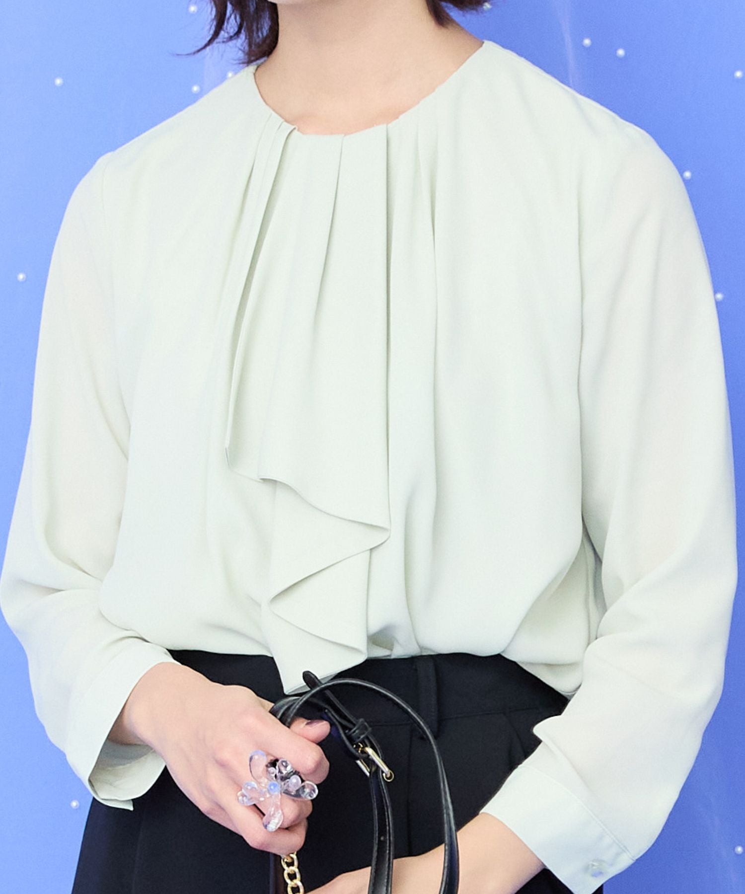 【JETSET SOLO PLUS】シフォンジョーゼットボウタイブラウス