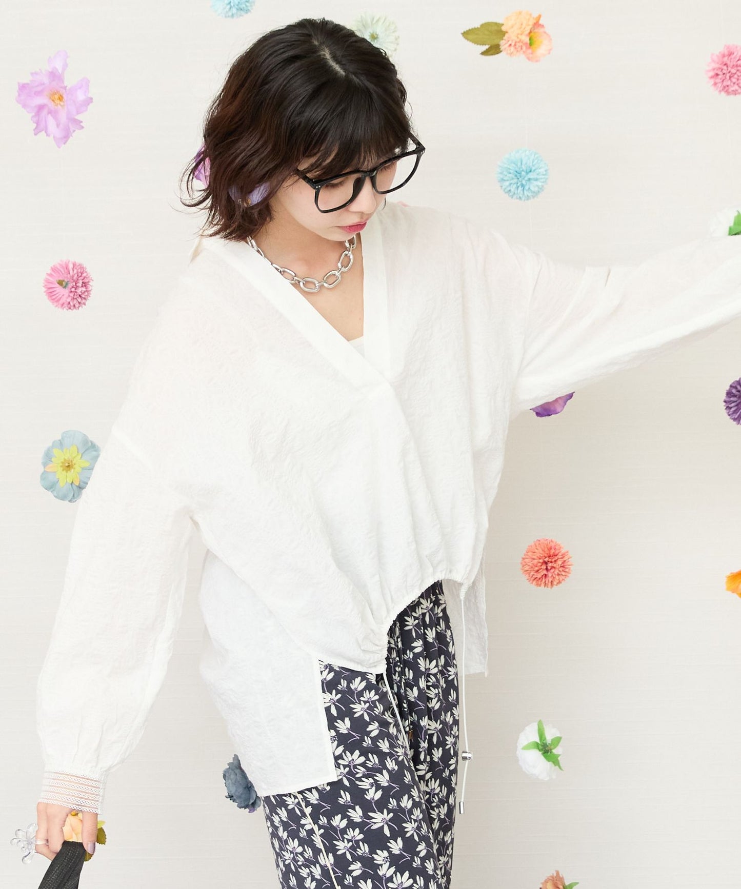 【FONT LAB】ランダムサッカードロストスキッパーシャツ