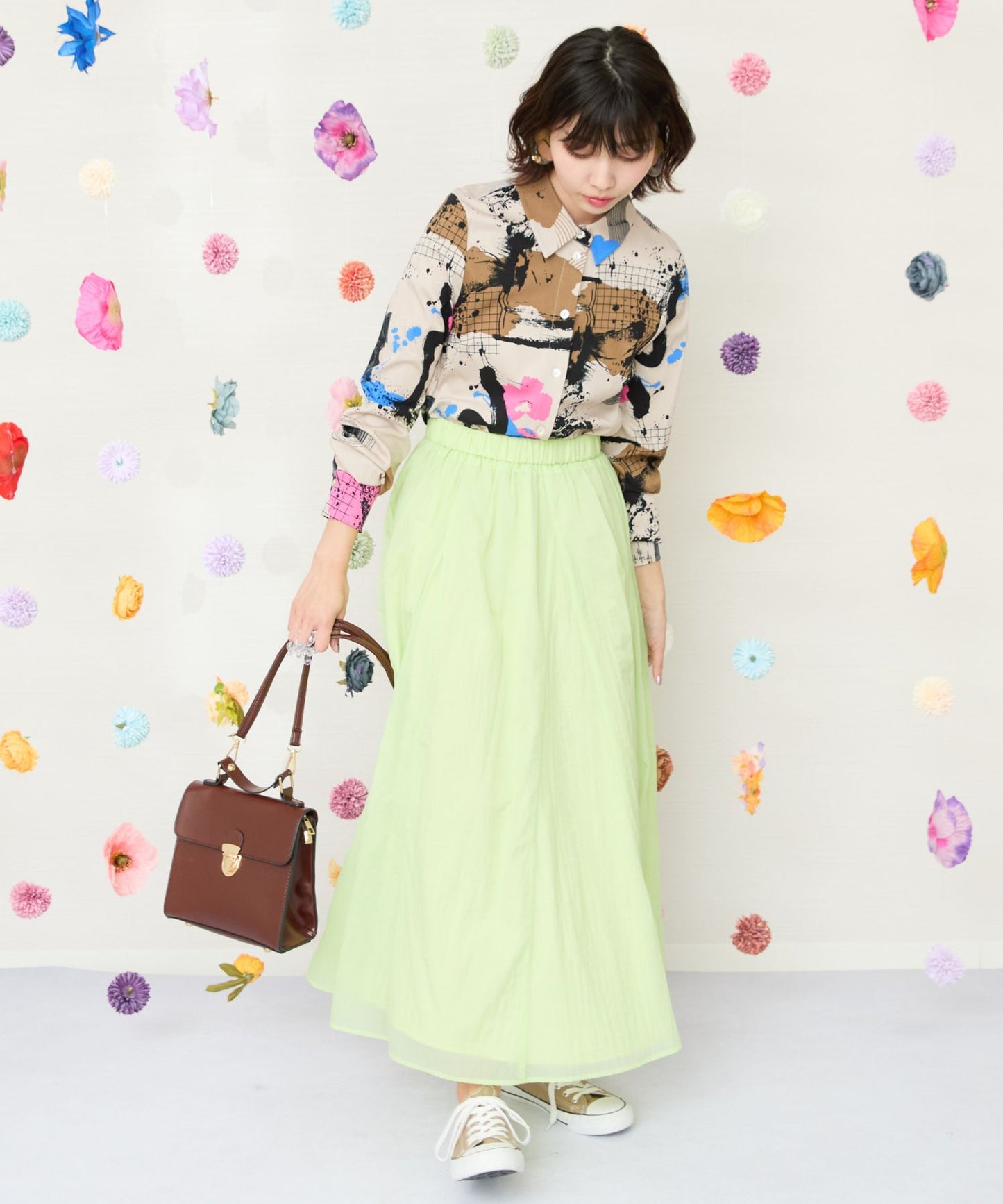 【NUMPH】アートペイントプリントシャツ