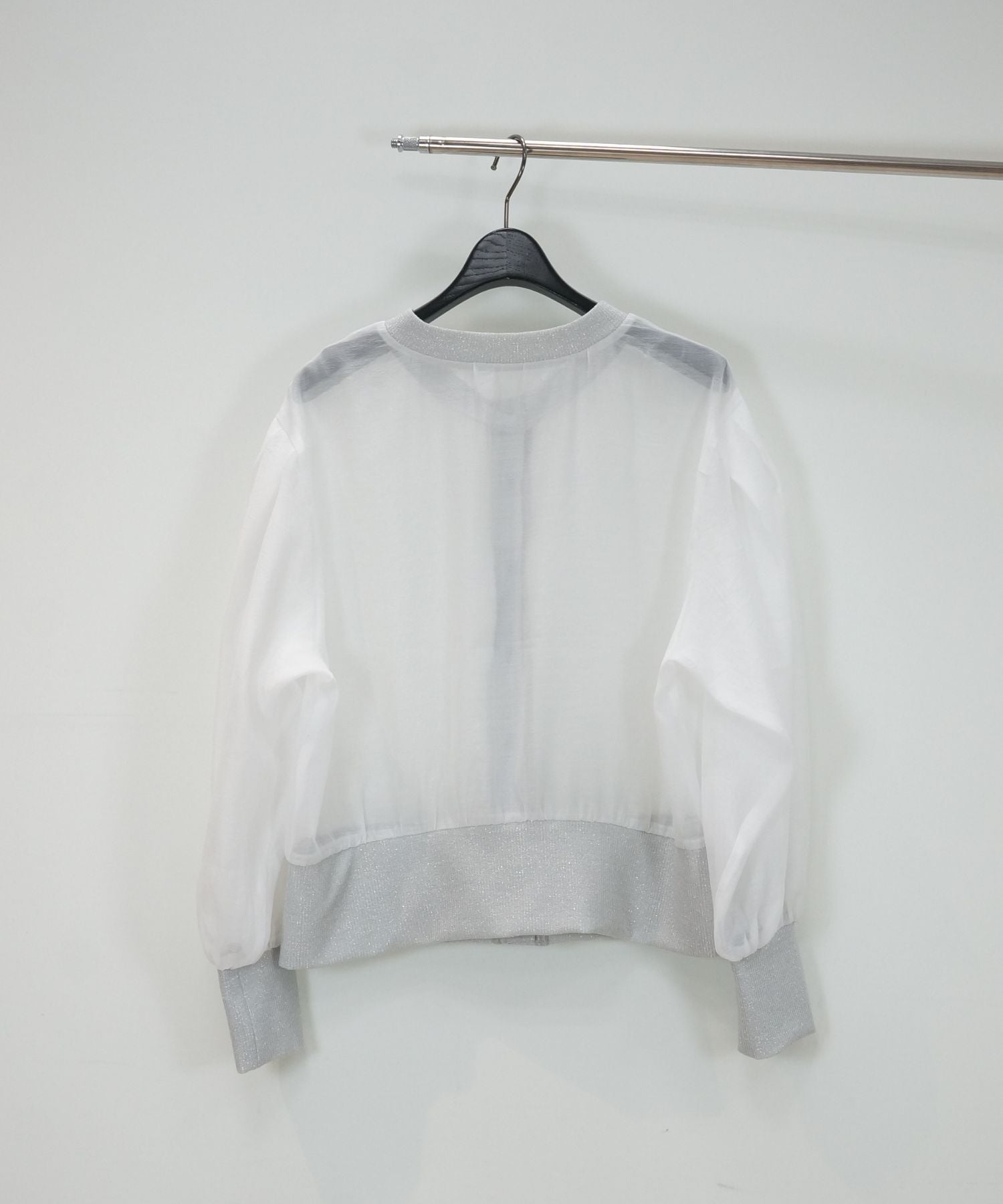 【FONT LAB】ラメリブ×シアー2WAYカーディガン