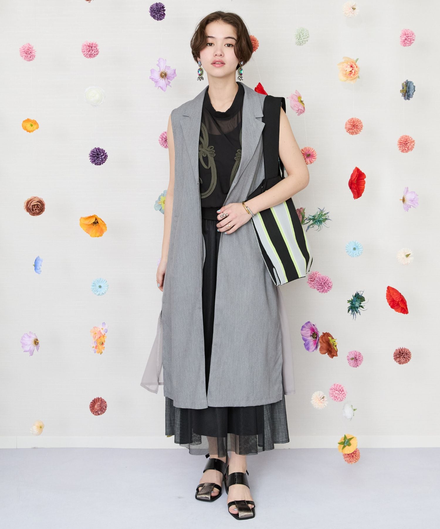 【FONT LAB】バックジョーゼットロングジレ