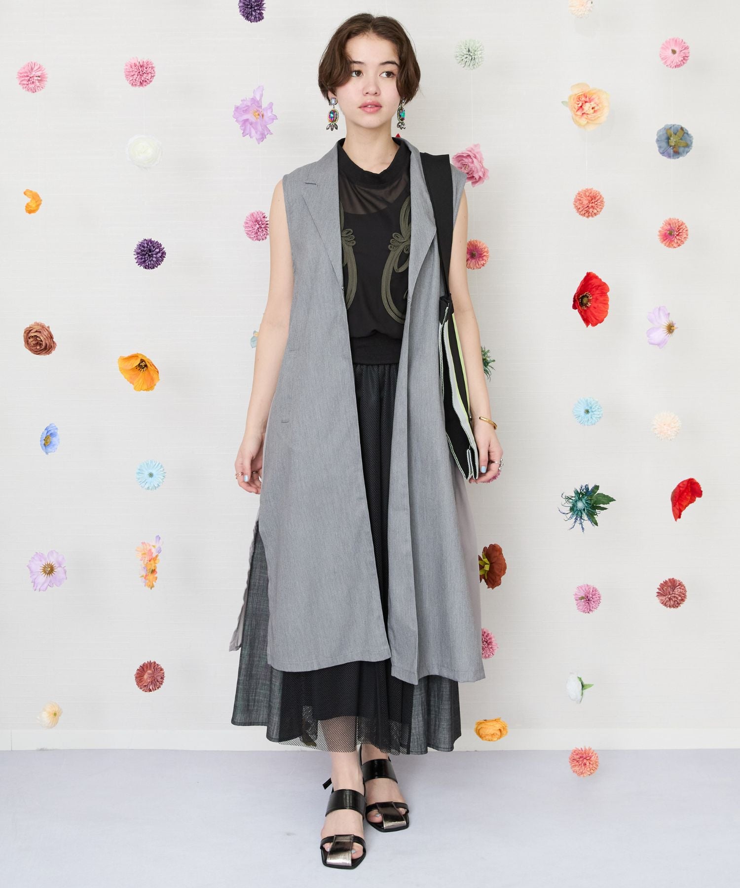 【FONT LAB】バックジョーゼットロングジレ