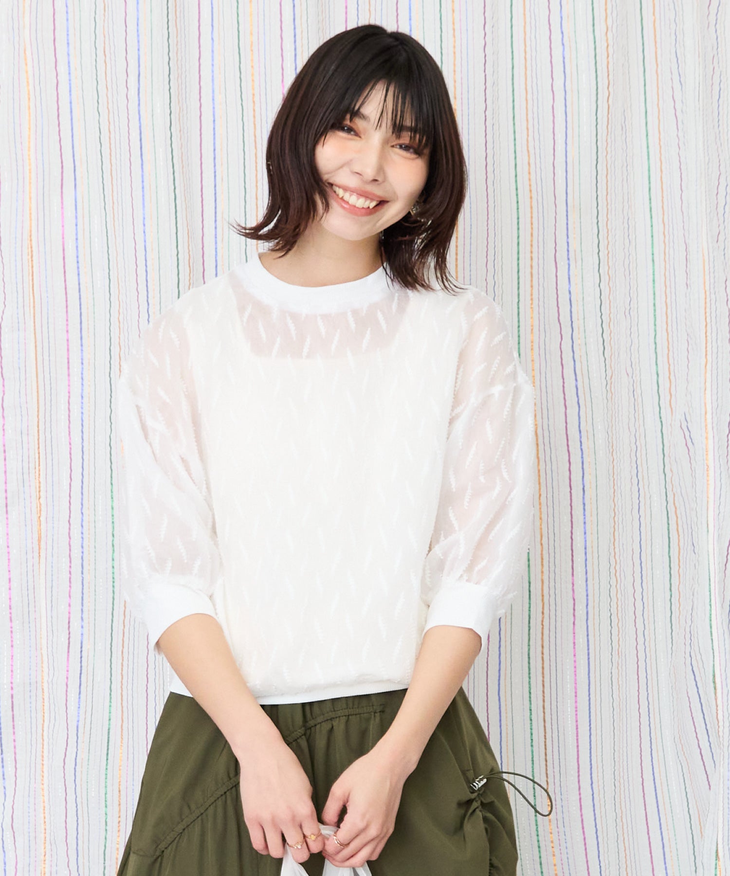 レディース シアー ジャガード ブラウス|JETSET SOLO PLUS(ジェットセットソロプラス) 公式通販|レディース ファッション きれいめカジュアル