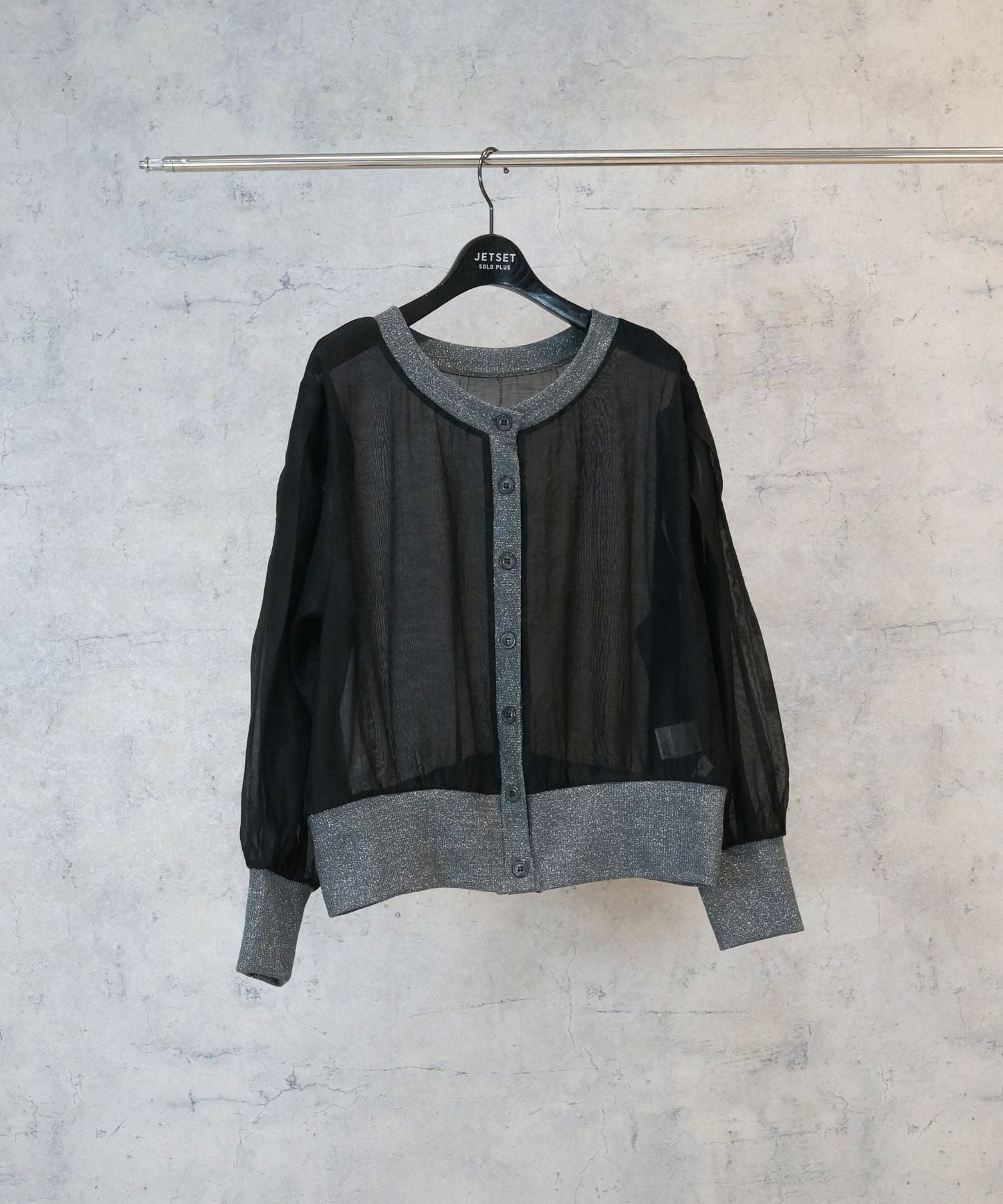 【FONT LAB】ラメリブ×シアー2WAYカーディガン