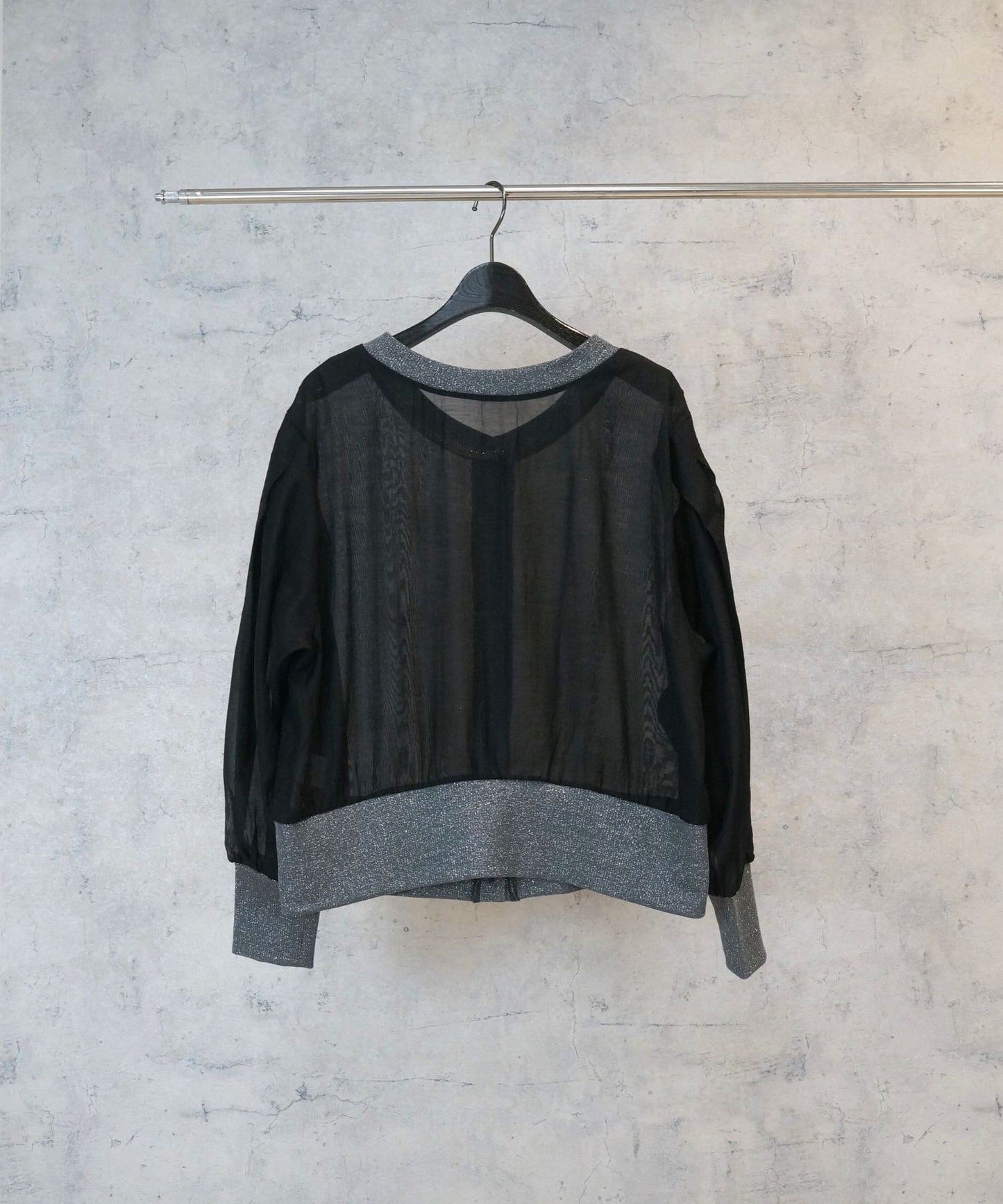 【FONT LAB】ラメリブ×シアー2WAYカーディガン