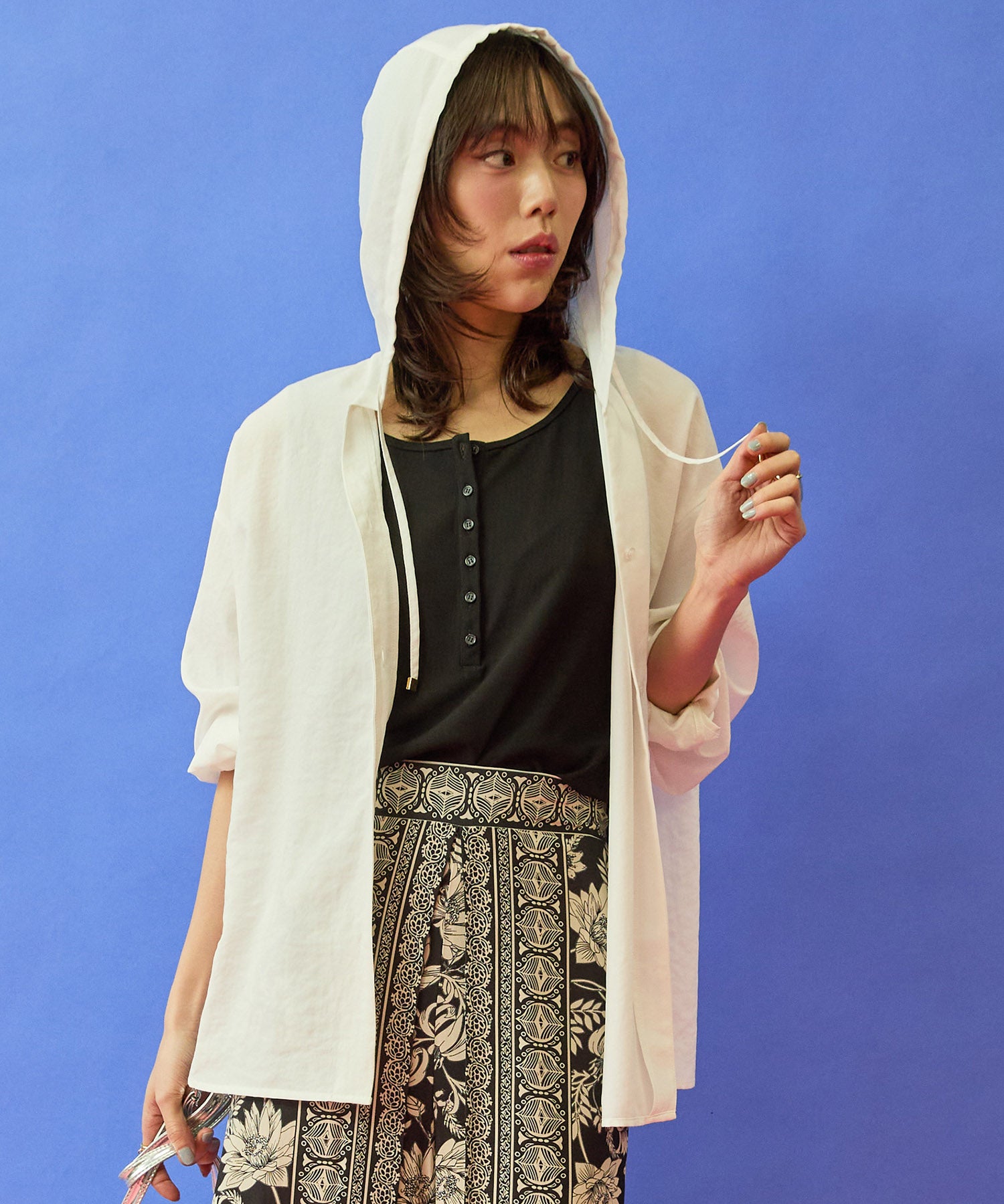 【FONT LAB】ナチュラルエアータンブラーフーディーブラウス