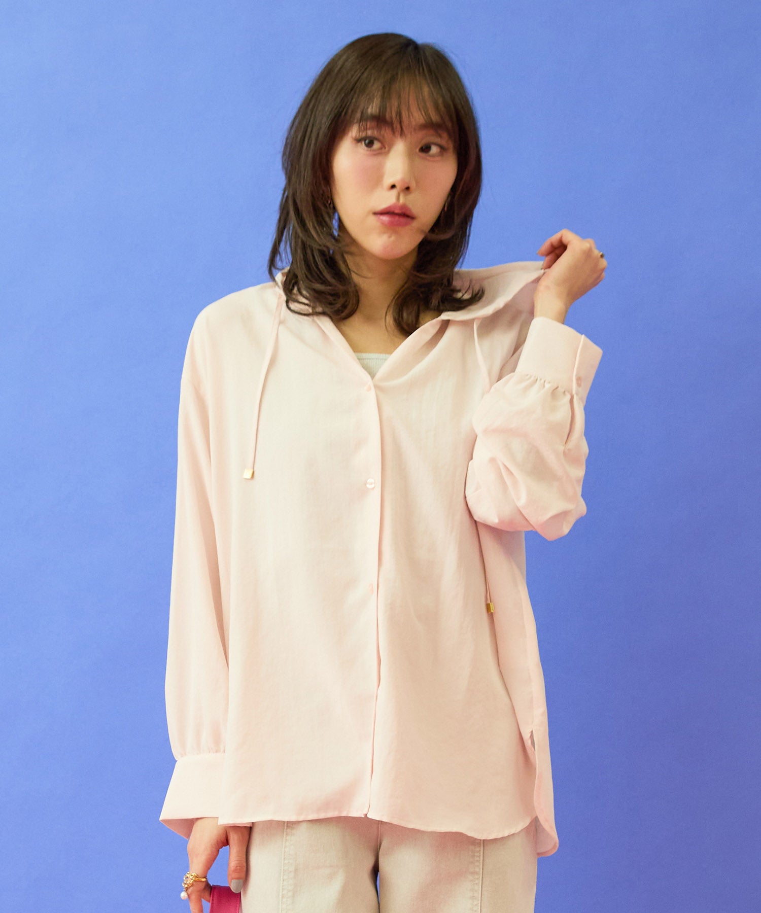 【FONT LAB】ナチュラルエアータンブラーフーディーブラウス