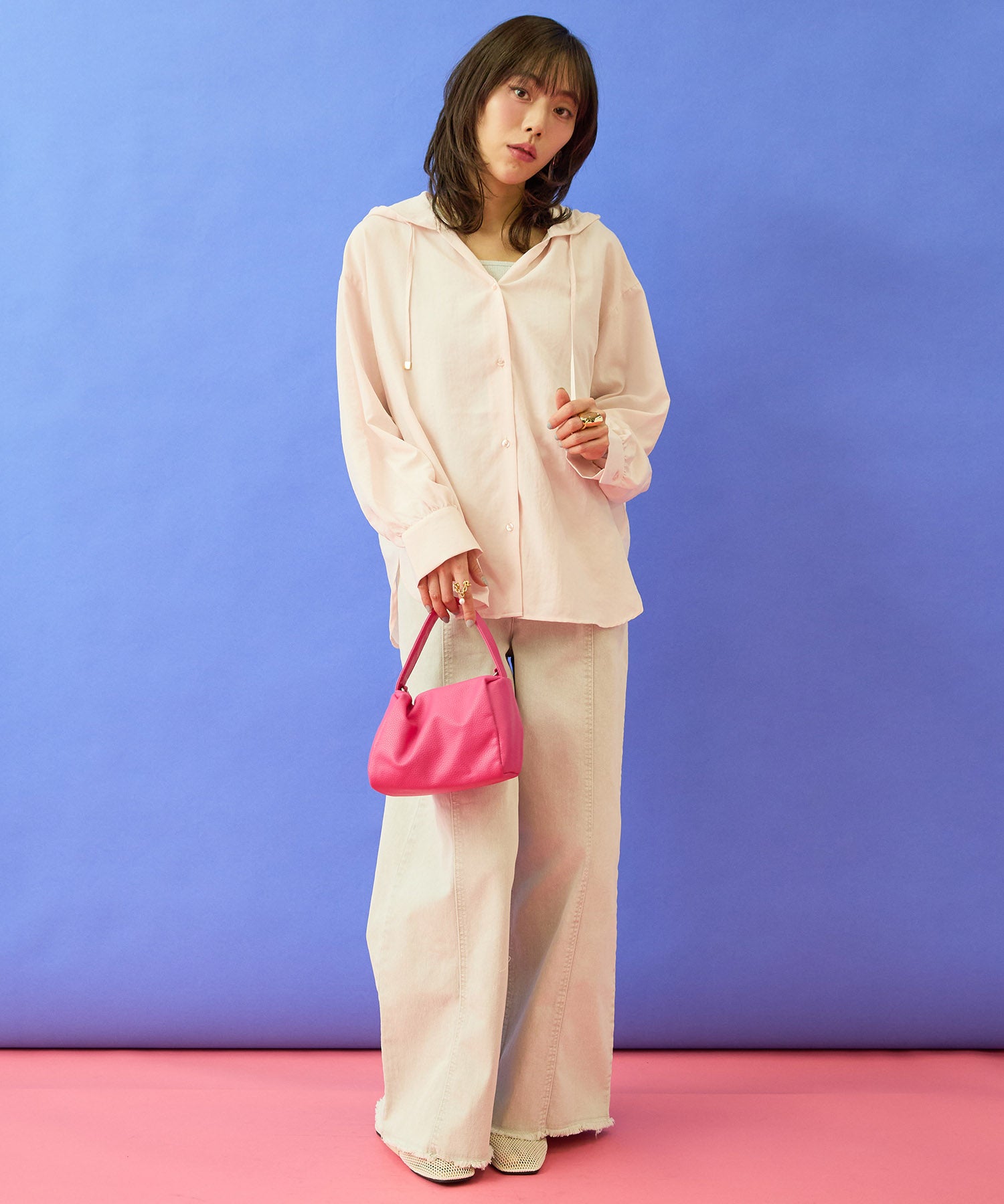 【FONT LAB】ナチュラルエアータンブラーフーディーブラウス