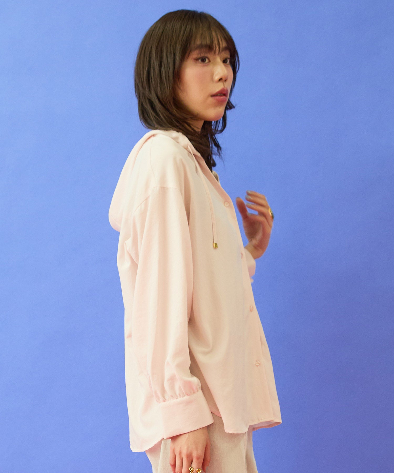 【FONT LAB】ナチュラルエアータンブラーフーディーブラウス