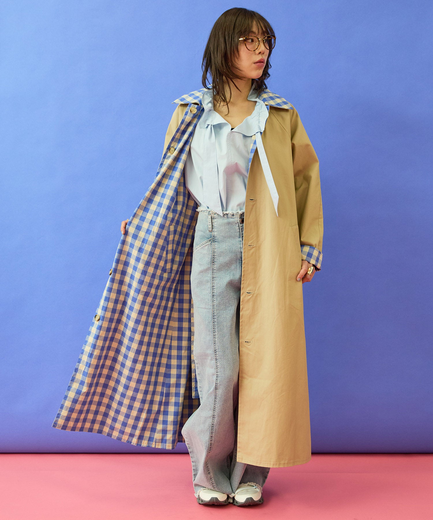 【FONT LAB】オーガニックコットンフリルカラーブラウス