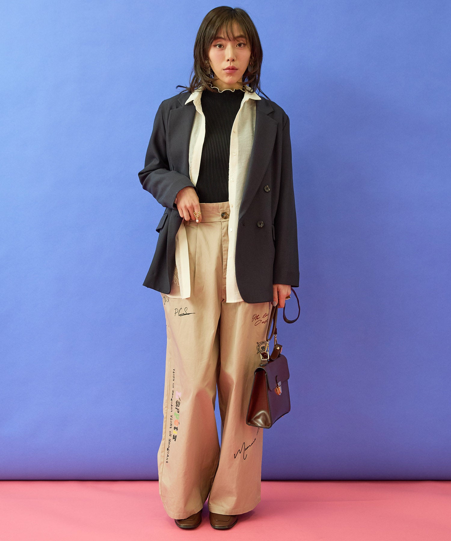 【FONT LAB】オーガンジー×3Dフラワーシャツ