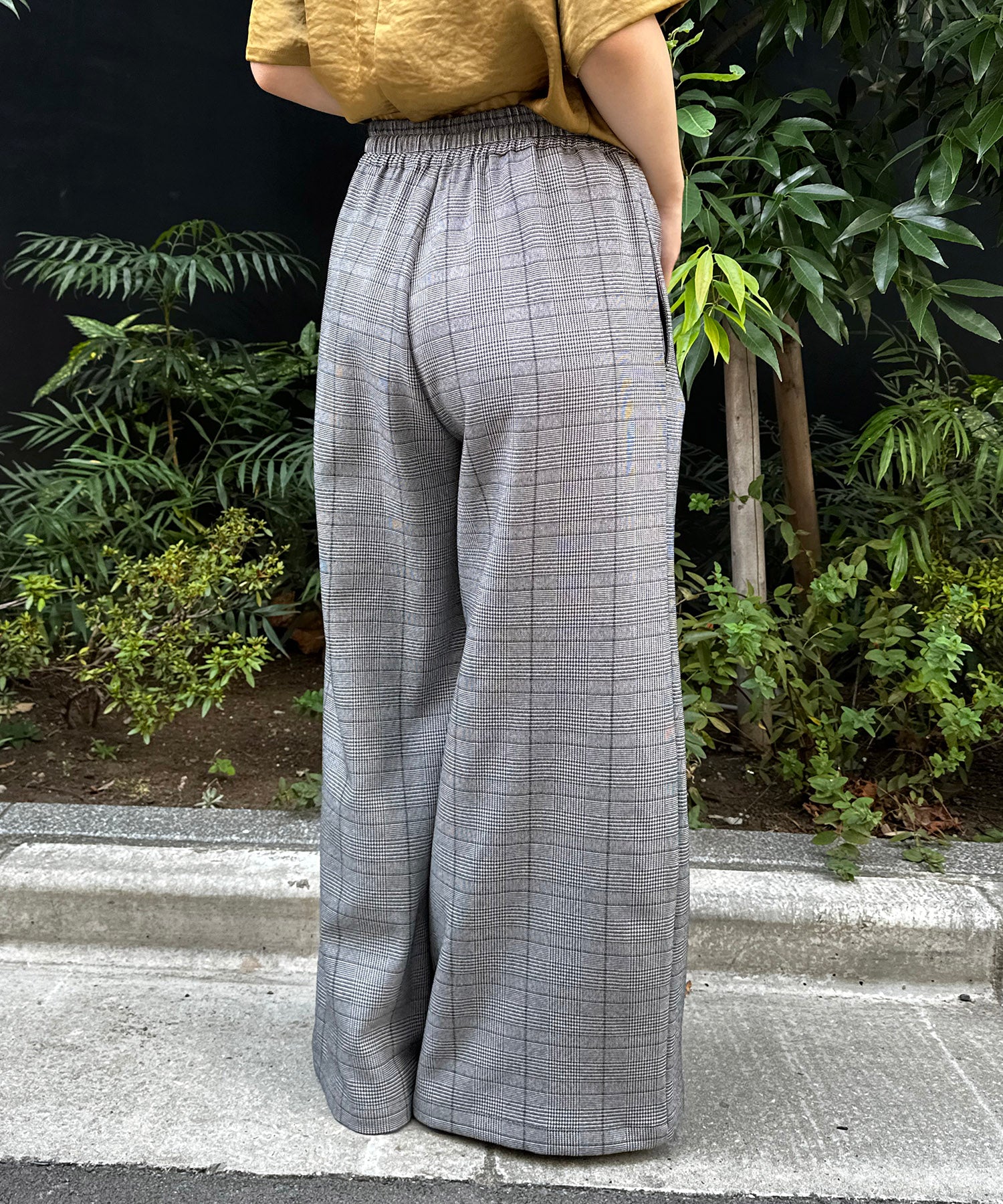 【INNOWAVE】【R】グレンチェックストレートパンツ