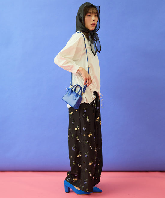 【FONT LAB】ボタニカルフラワープリントワイドパンツ