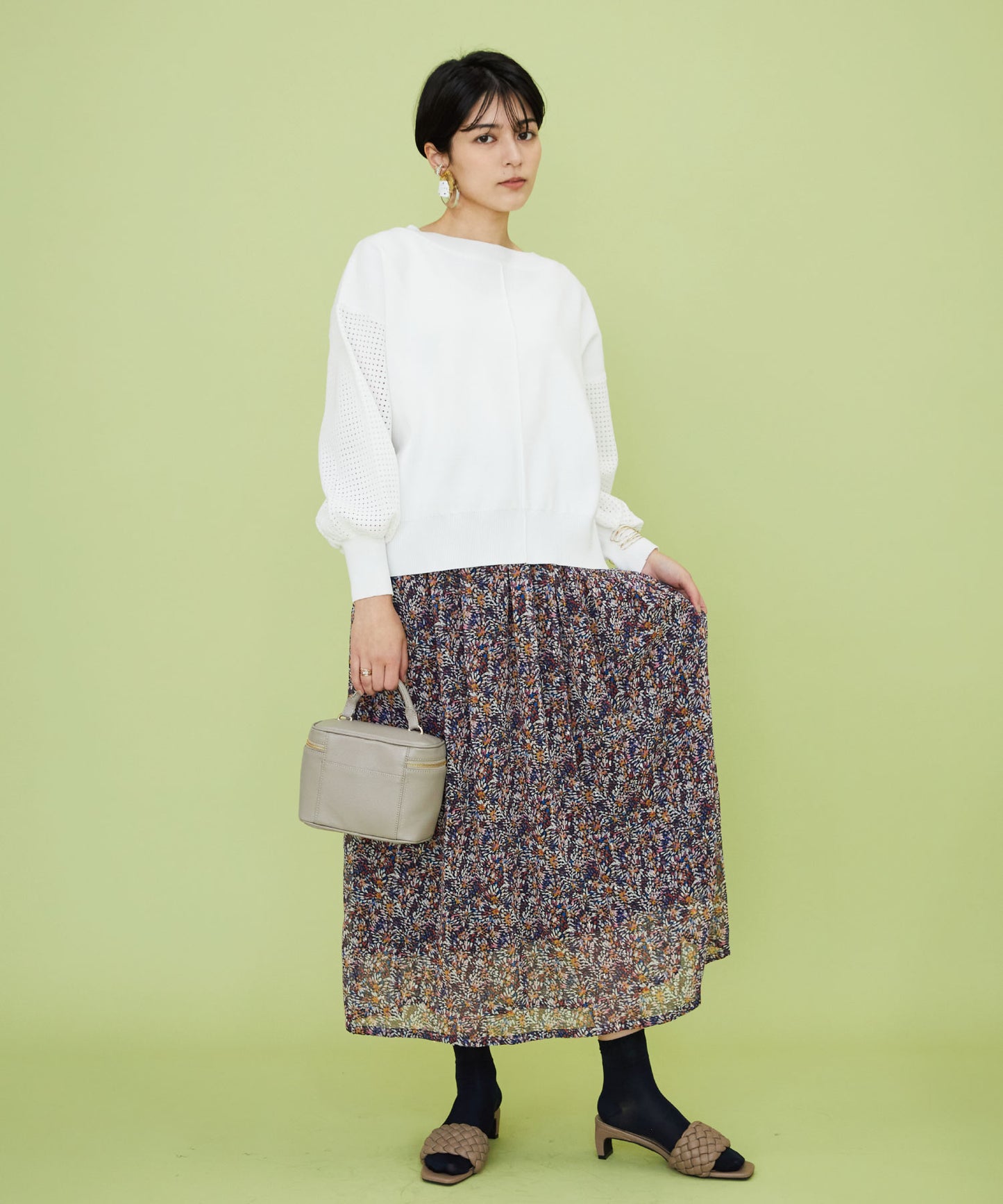 【サンプル商品】 Le petit baigneur リトルフラワー×ラメドットスカート