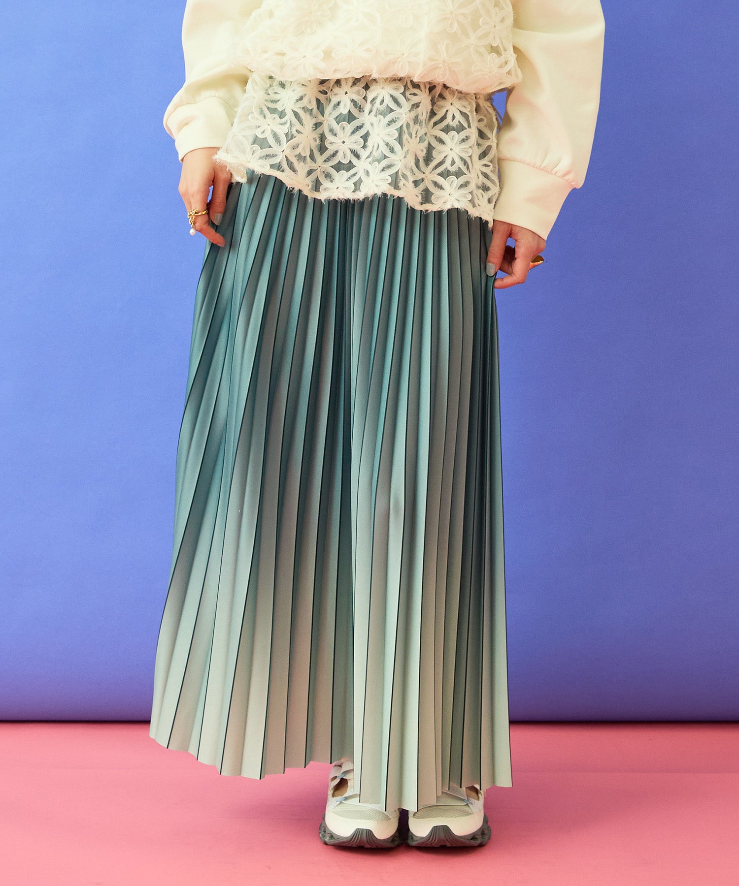 On グラデーション プリーツ スカート Size:S 全豪ver. FONT LAB】グラデーションプリーツスカート'26SS｜ファッション通販の