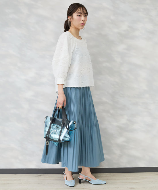 【FONT LAB】フェイクレザーランダムプリーツスカート