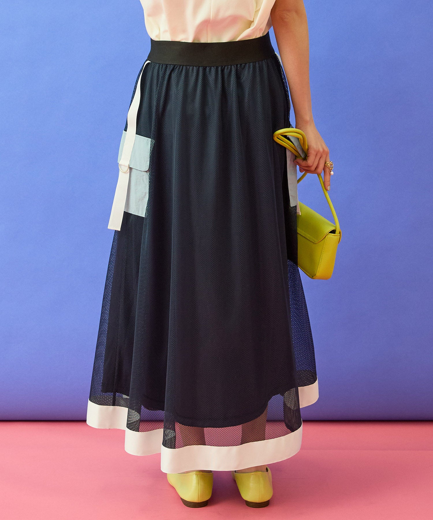 【FONT LAB】フロントZIPメッシュカーゴスカート