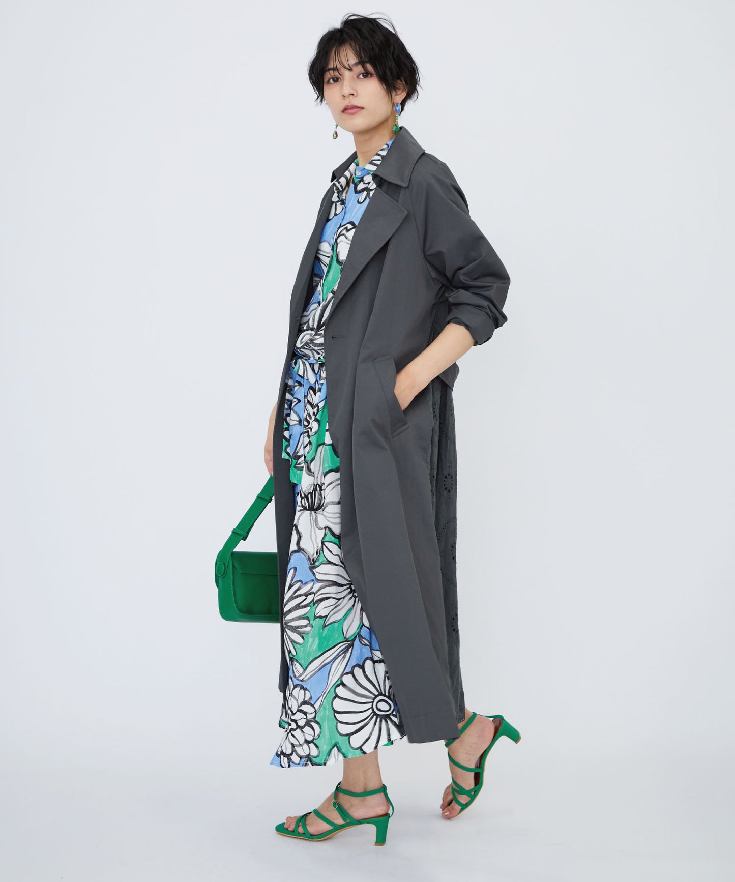 【SAMPLE】 FRNCH ラインフラワーシャツワンピース- マインドウインド公式オンラインストア