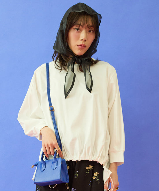 【FONT LAB】シルケットポンチ異素材コンビトップス