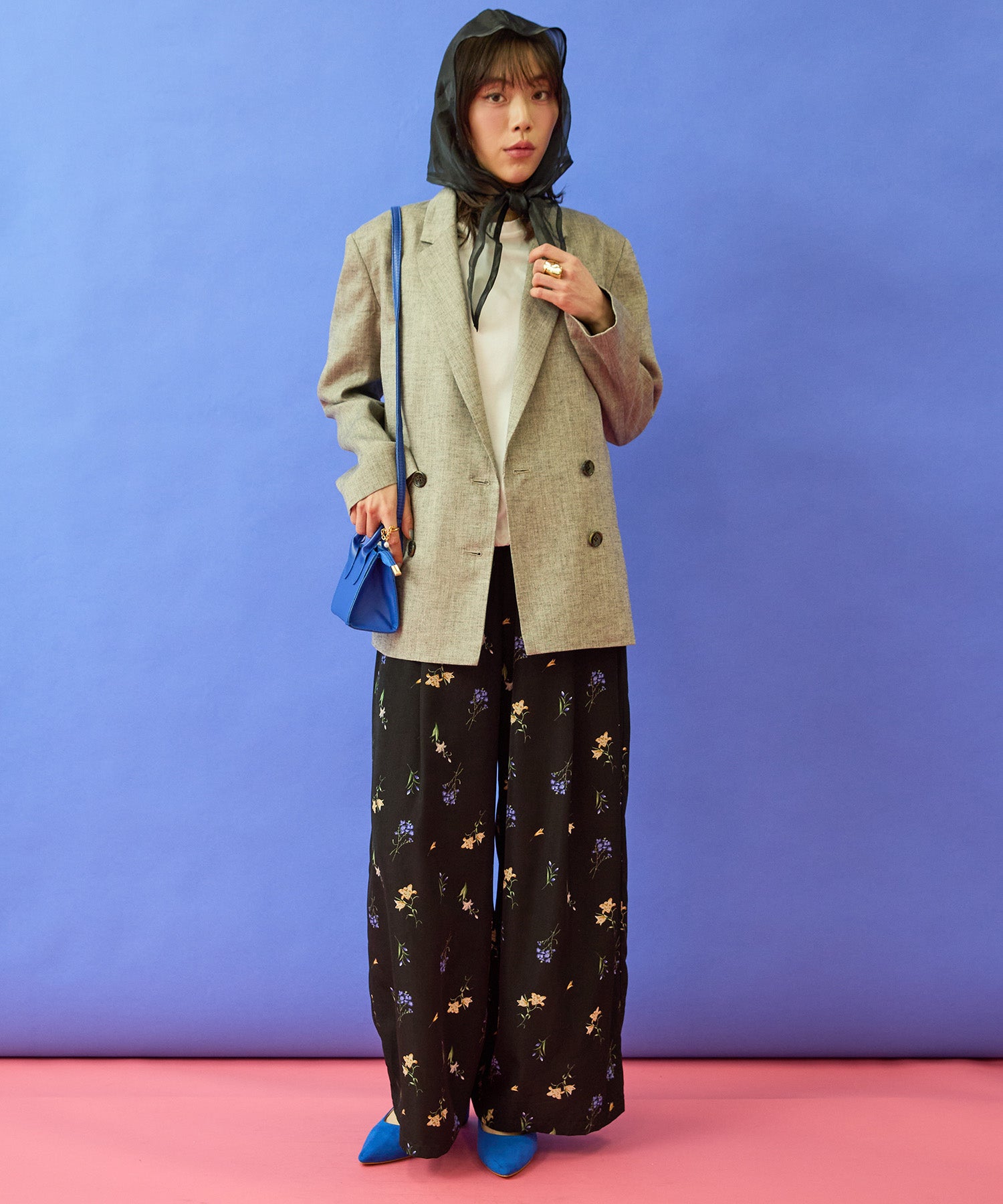 【FONT LAB】シルケットポンチ異素材コンビトップス