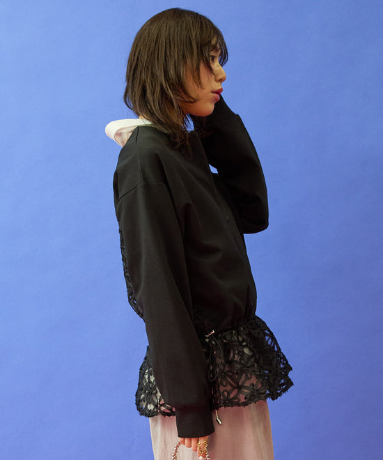 【FONT LAB】チュール刺繍コンビ2WAYトップス