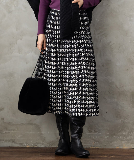 【DERHY】千鳥ニットプリーツスカート