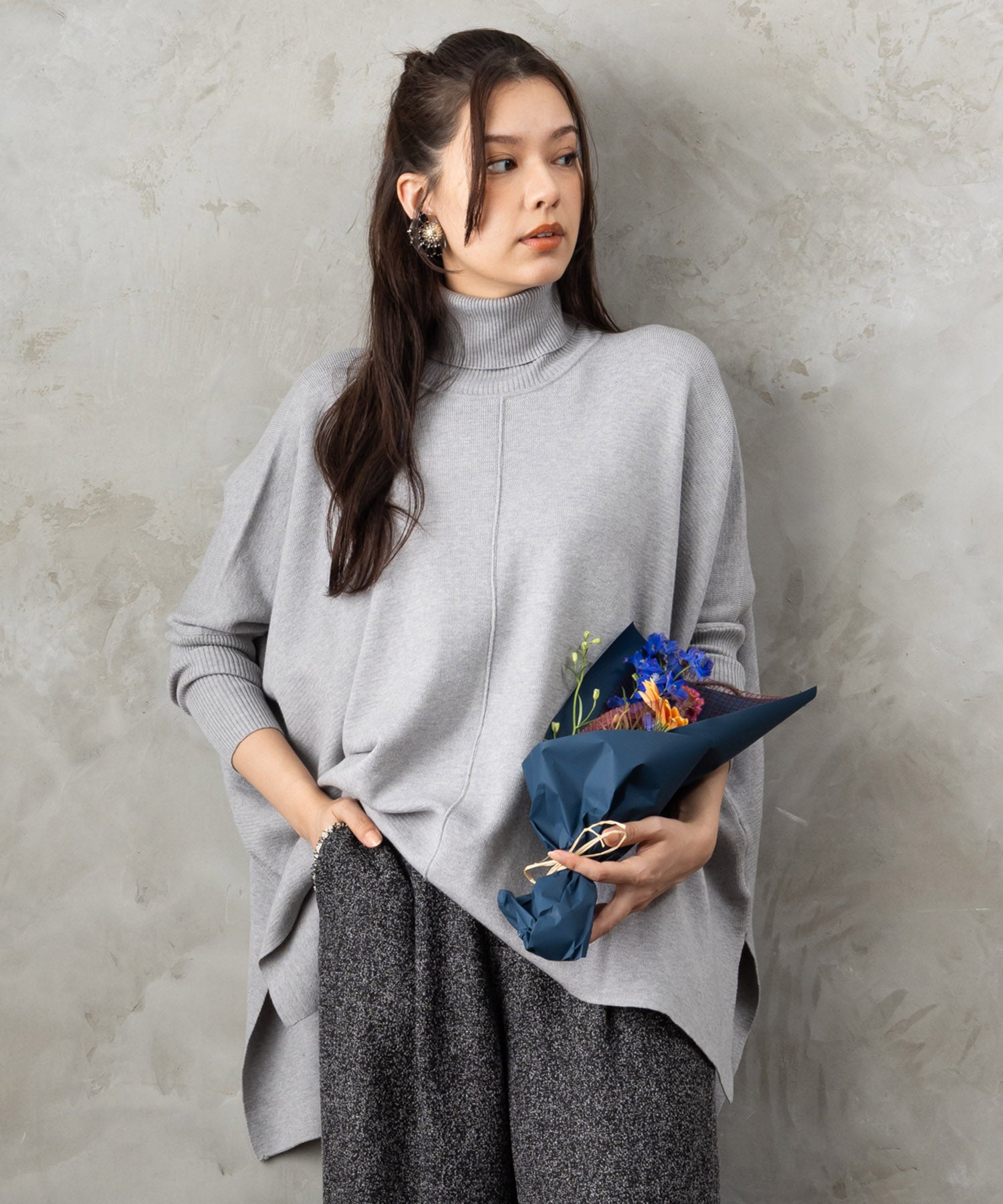 【FONT LAB】抗菌ポンチョニット