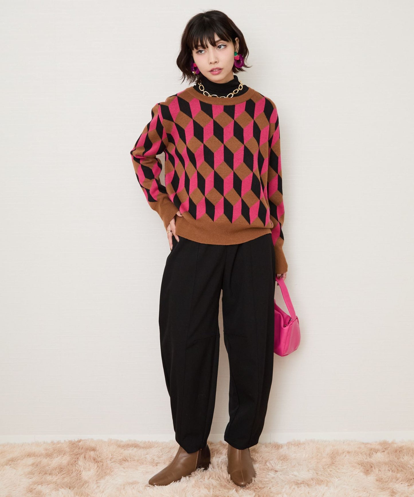 【JETSET SOLO PLUS】裏起毛ストレッチカーブパンツ