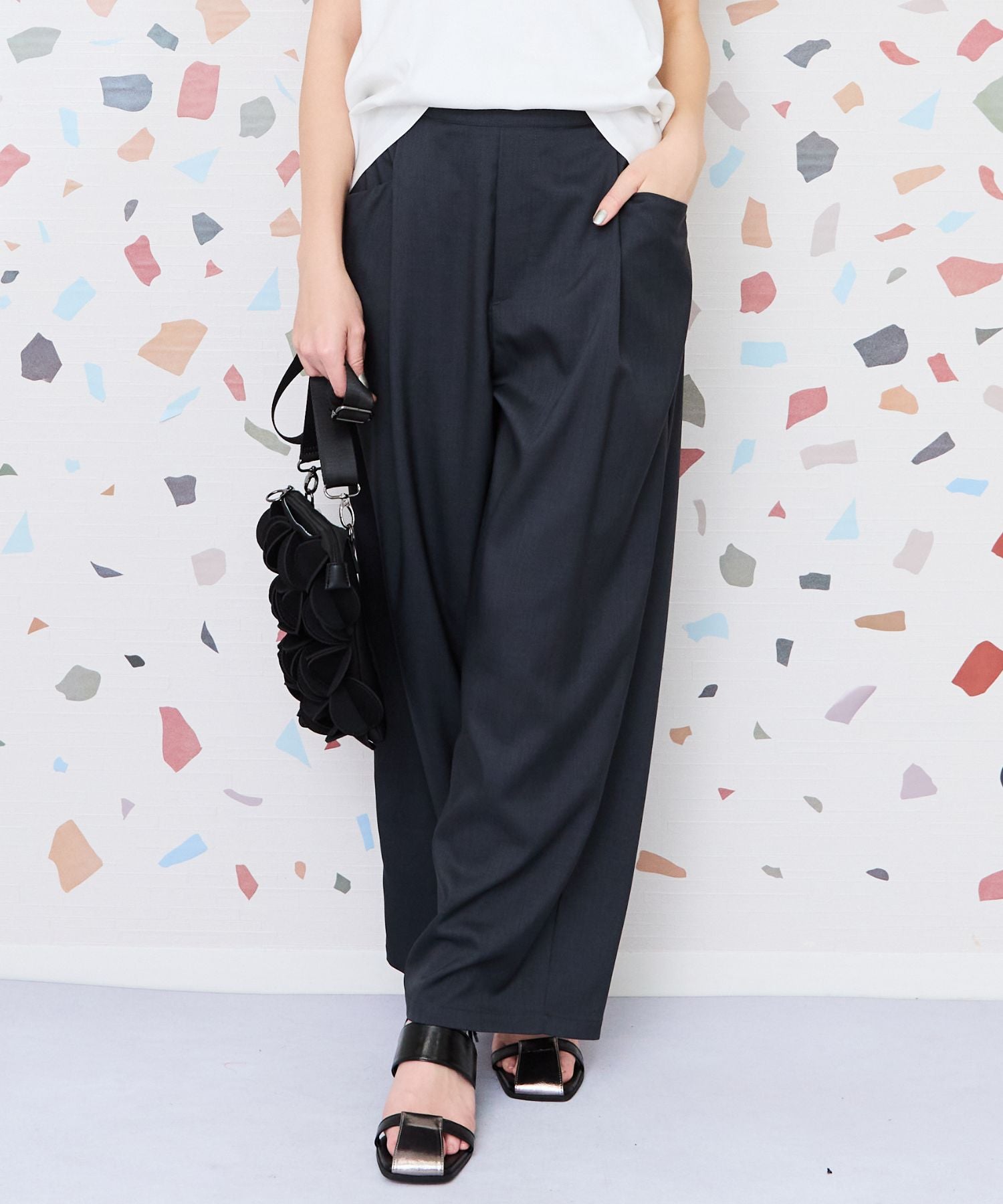 レディース リネン タック入り ワイドパンツ|JETSET SOLO PLUS(ジェットセットソロプラス) 公式通販|レディース ファッション きれいめカジュアル