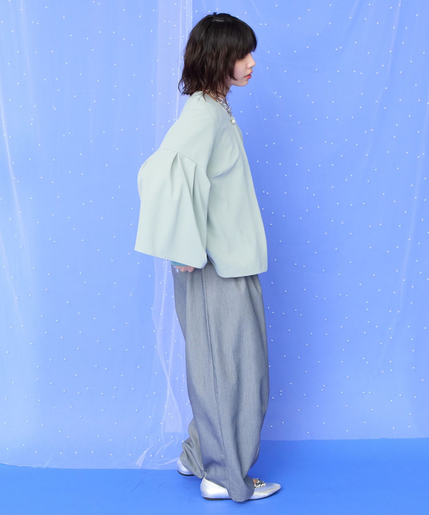 【JETSET SOLO PLUS】TRツイルタックコクーンパンツ