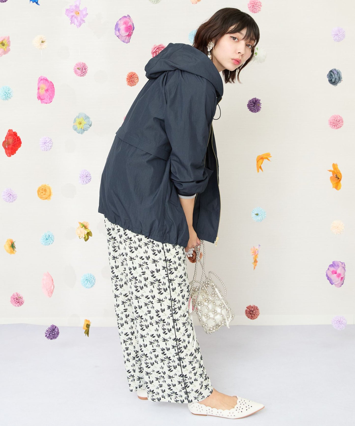 【FONT LAB】デイジープリントワイドパンツ