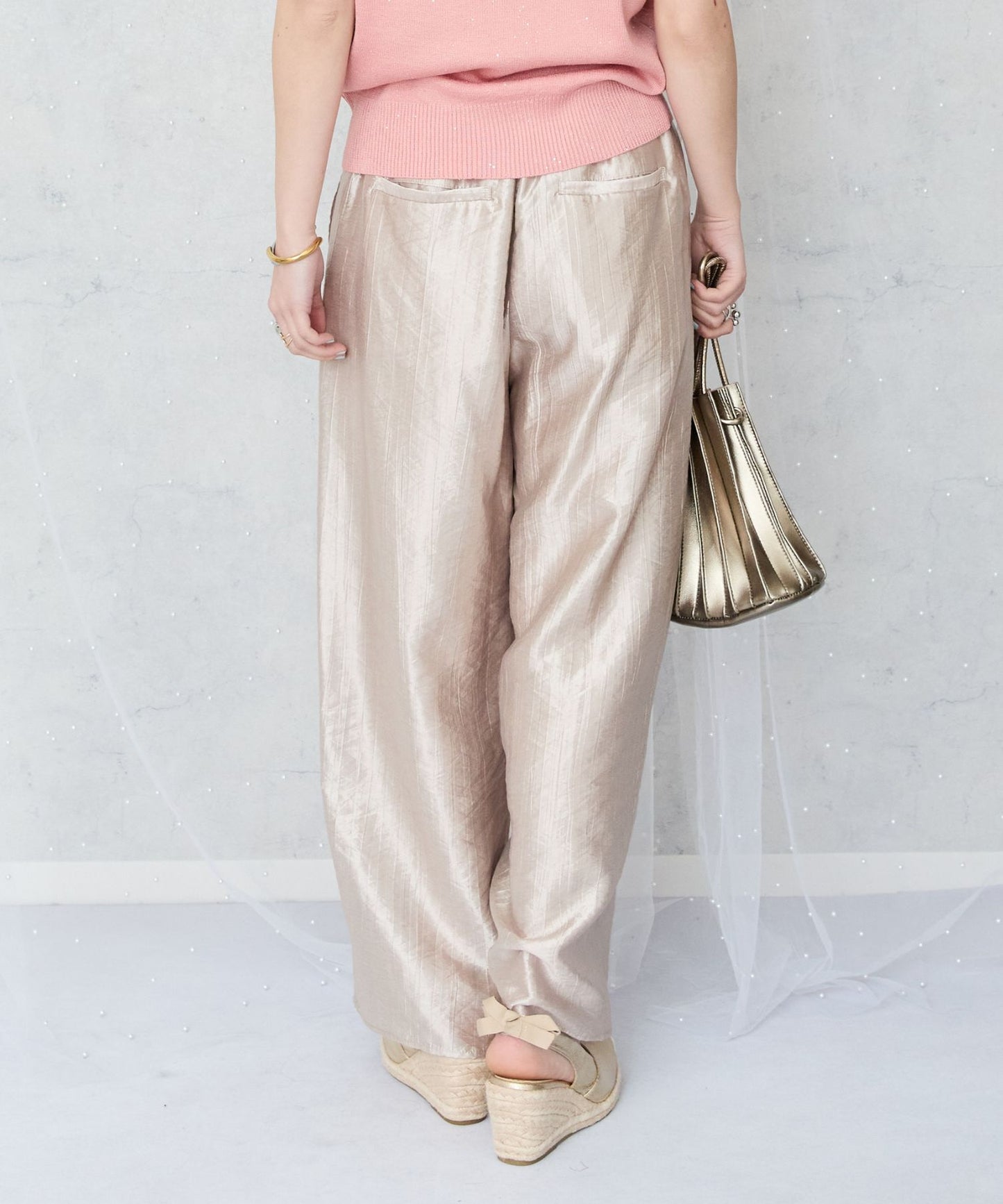 【FONT LAB】シャイニートリコットウエストシャーリングパンツ