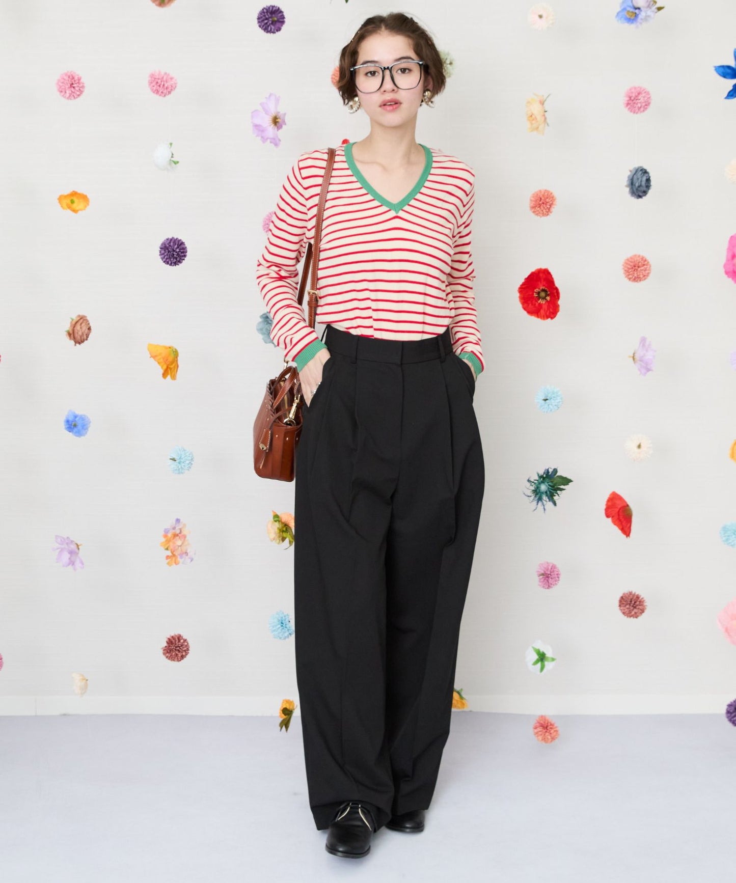 【COMPANIA FANTASTICA】配色ストライプニット