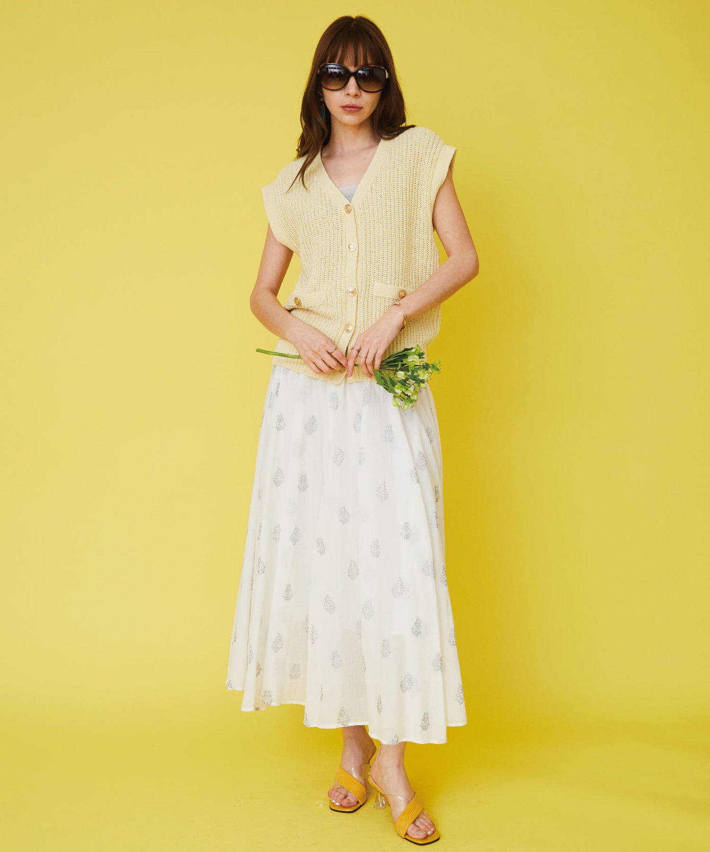 【INDUS luxury for JETSET SOLO PLUS】ホイルプリントスカート