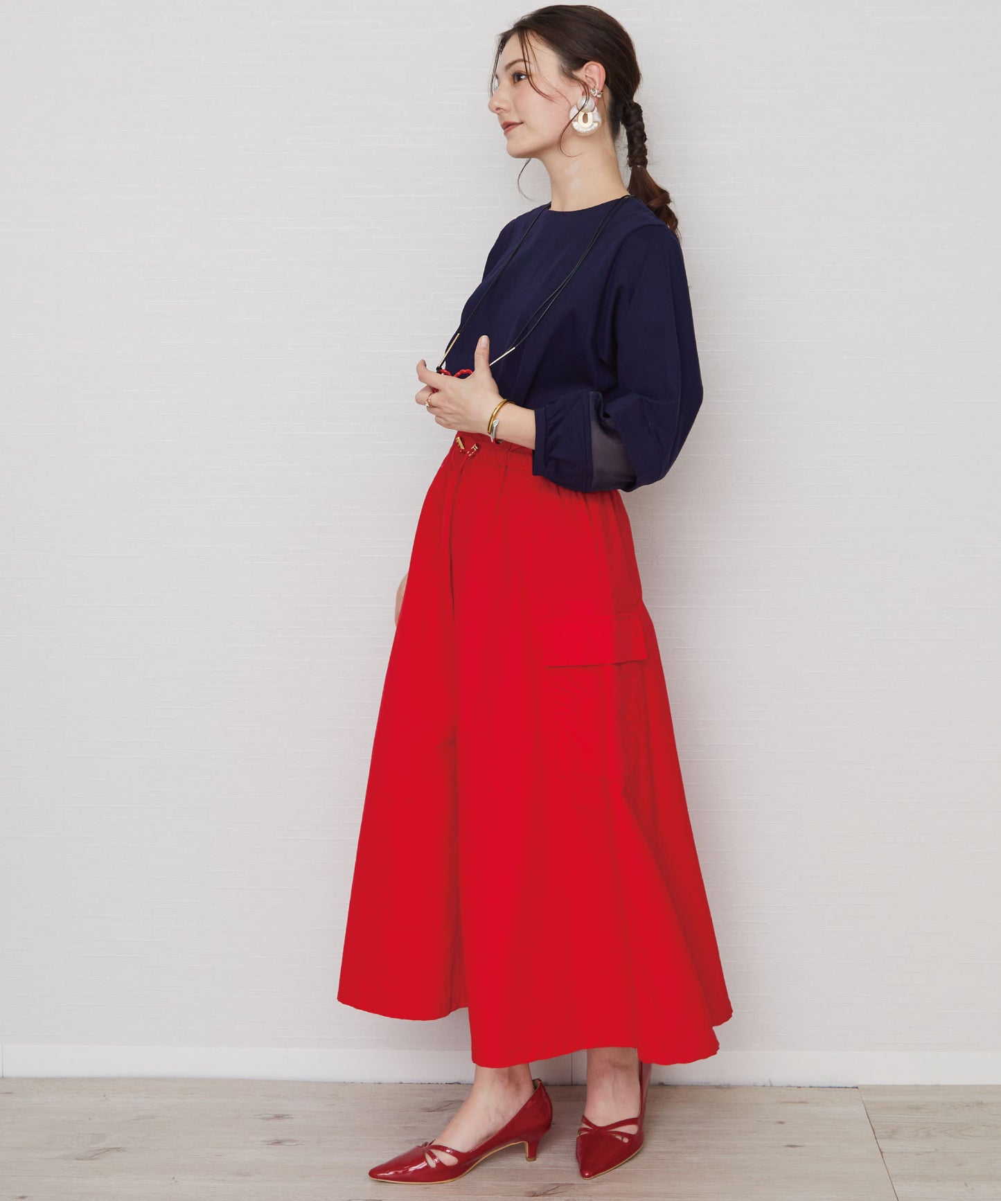 【FONT LAB】ウエストドロストカーゴスカート