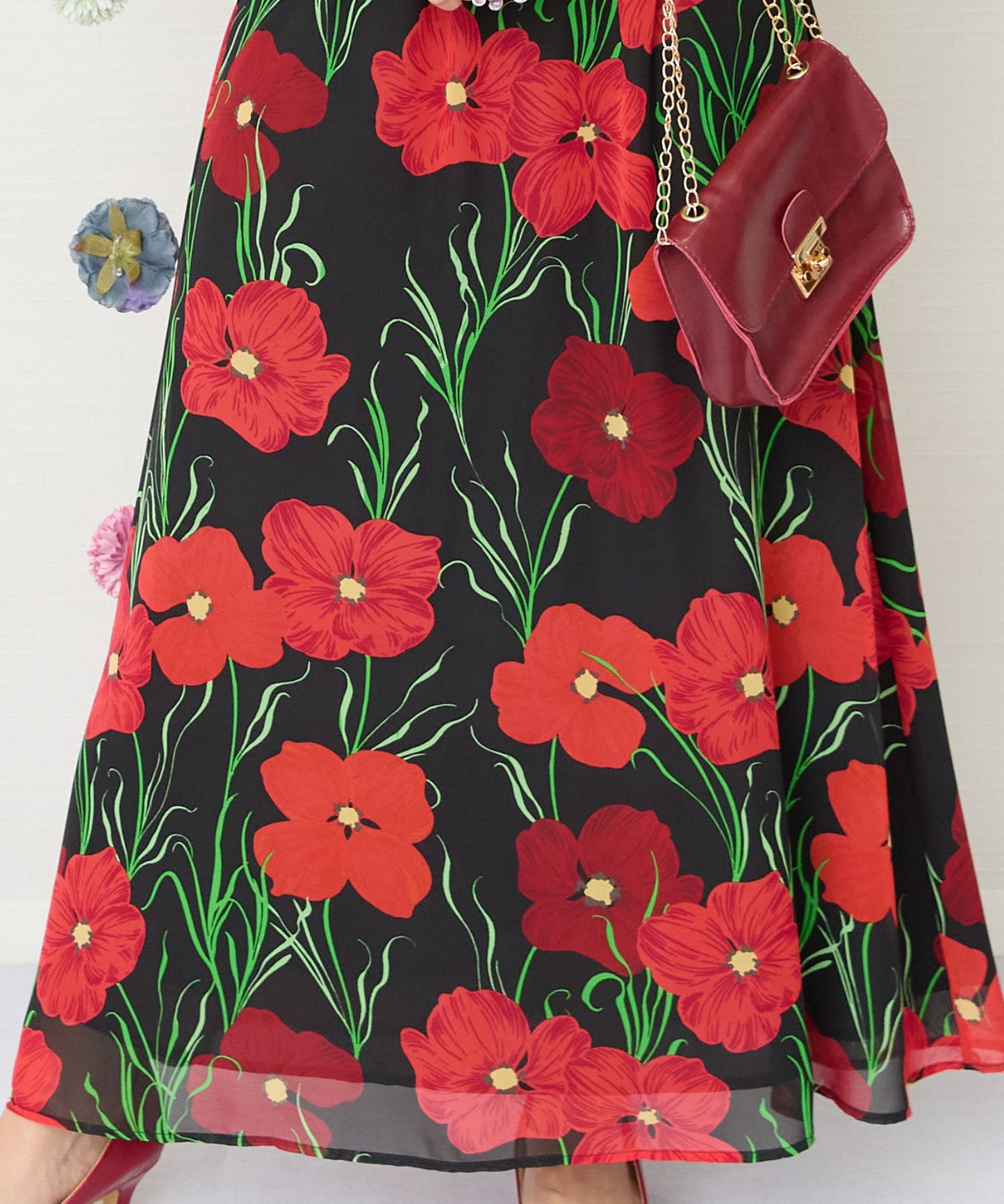 【NUMPH】BIGフラワープリントスカート