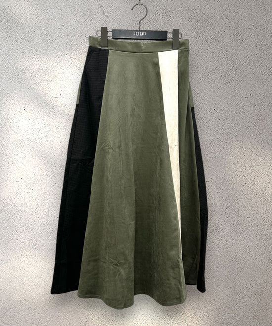 【FONT LAB】異素材コンビスウェードスカート