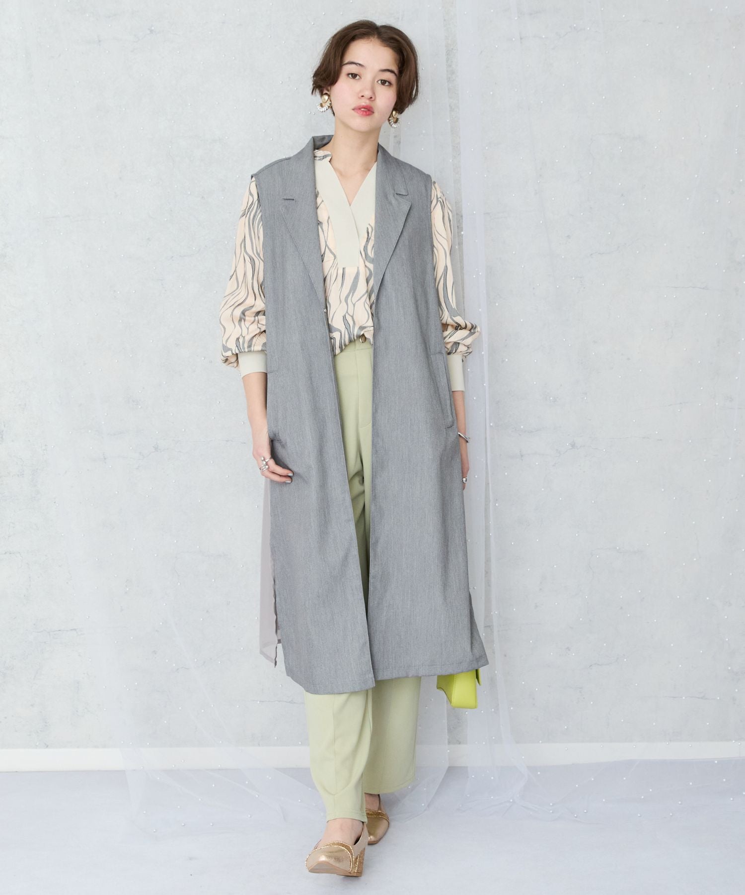 【FONT LAB】バックジョーゼットロングジレ