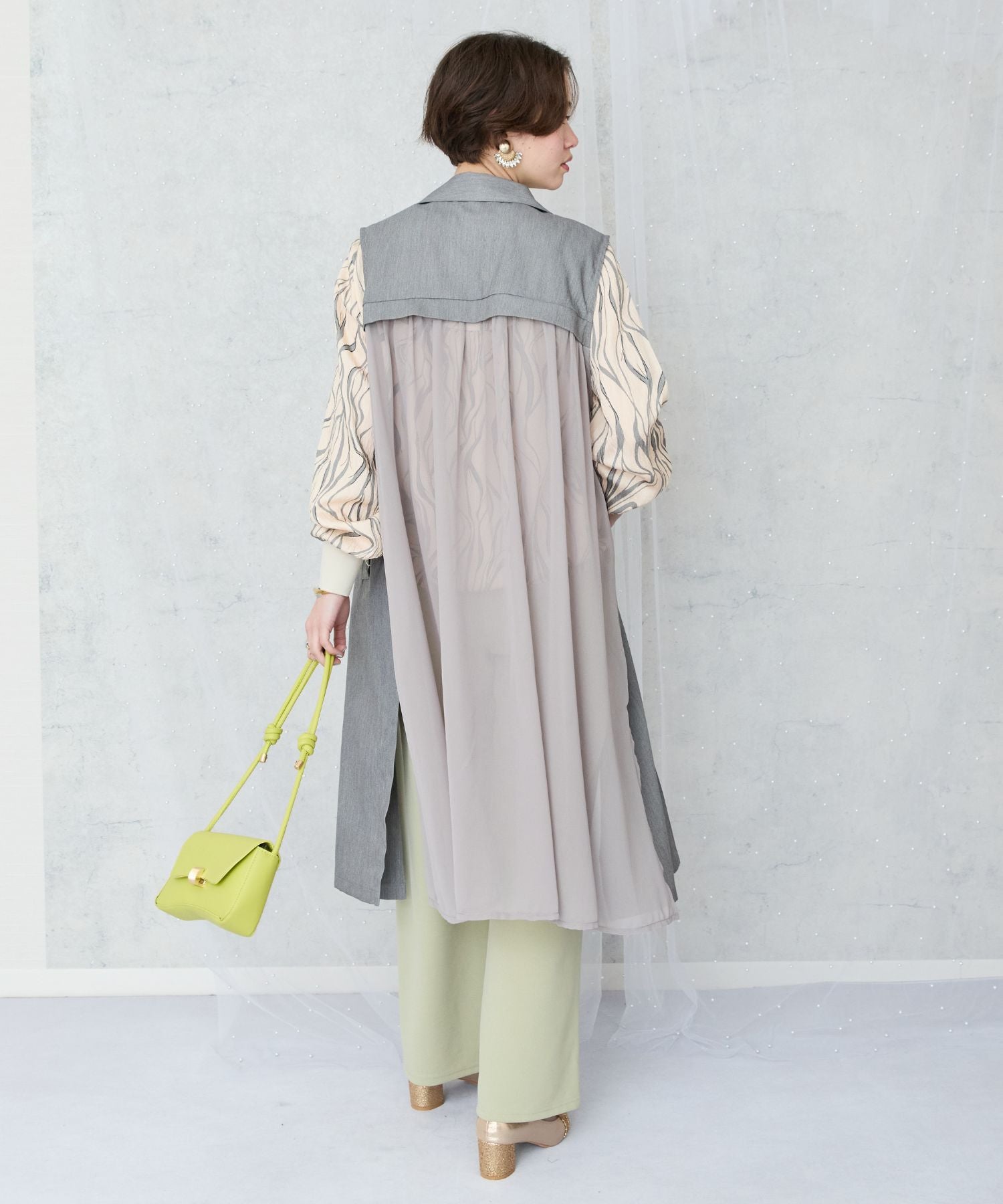 【FONT LAB】バックジョーゼットロングジレ