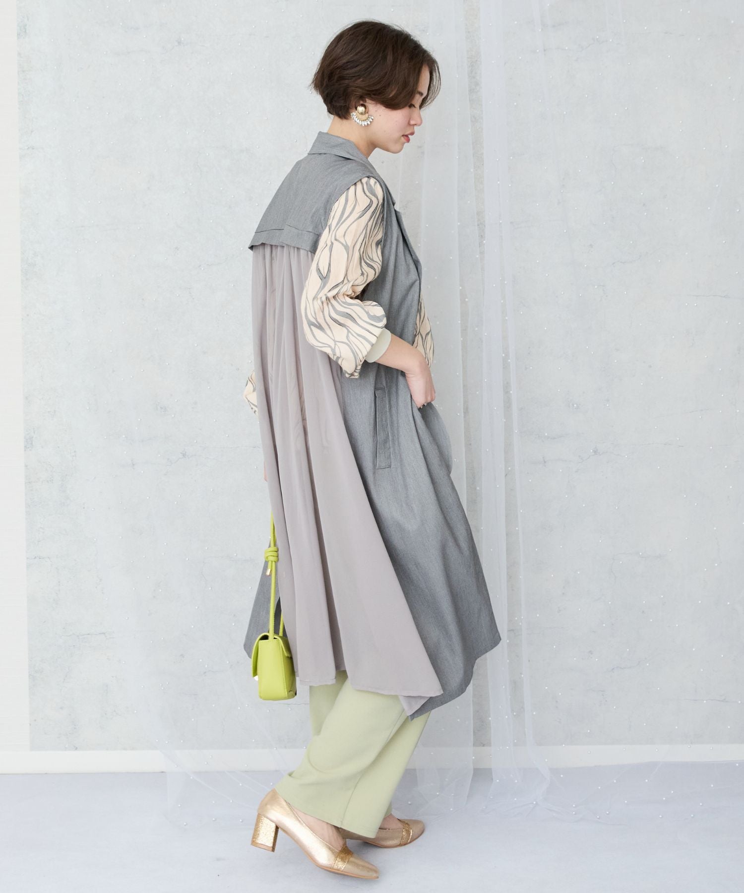 【FONT LAB】バックジョーゼットロングジレ