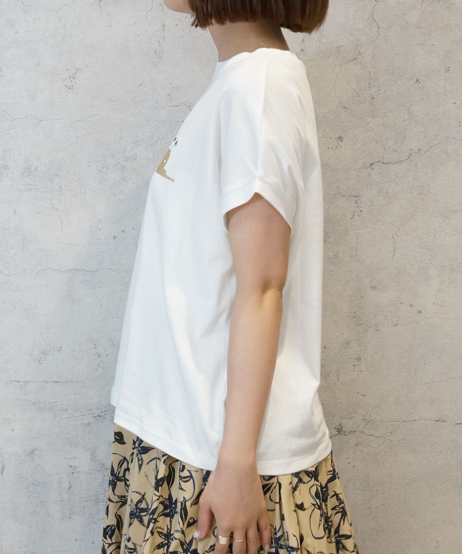 【FONT LAB】箔プリント×ロゴスーピマコットンTシャツ