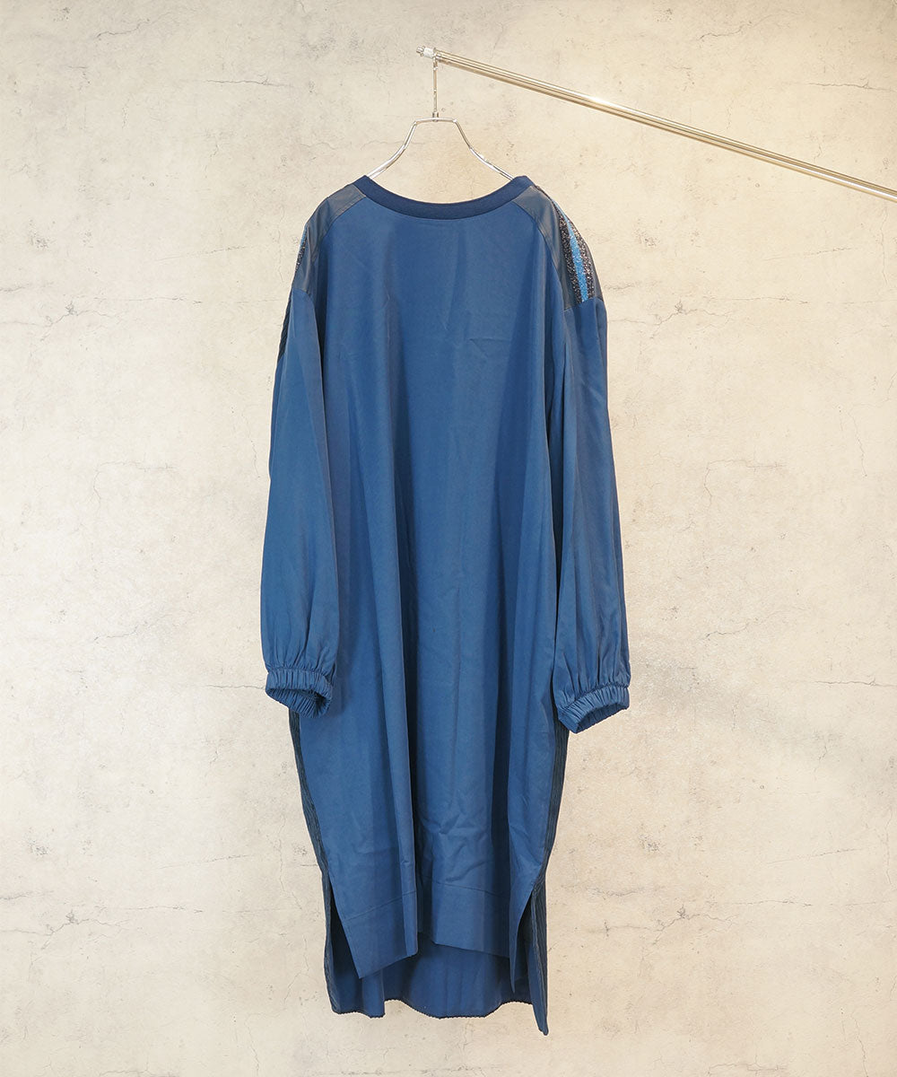 MAT FASHION コーデュロイ切替ラメラインチュニック