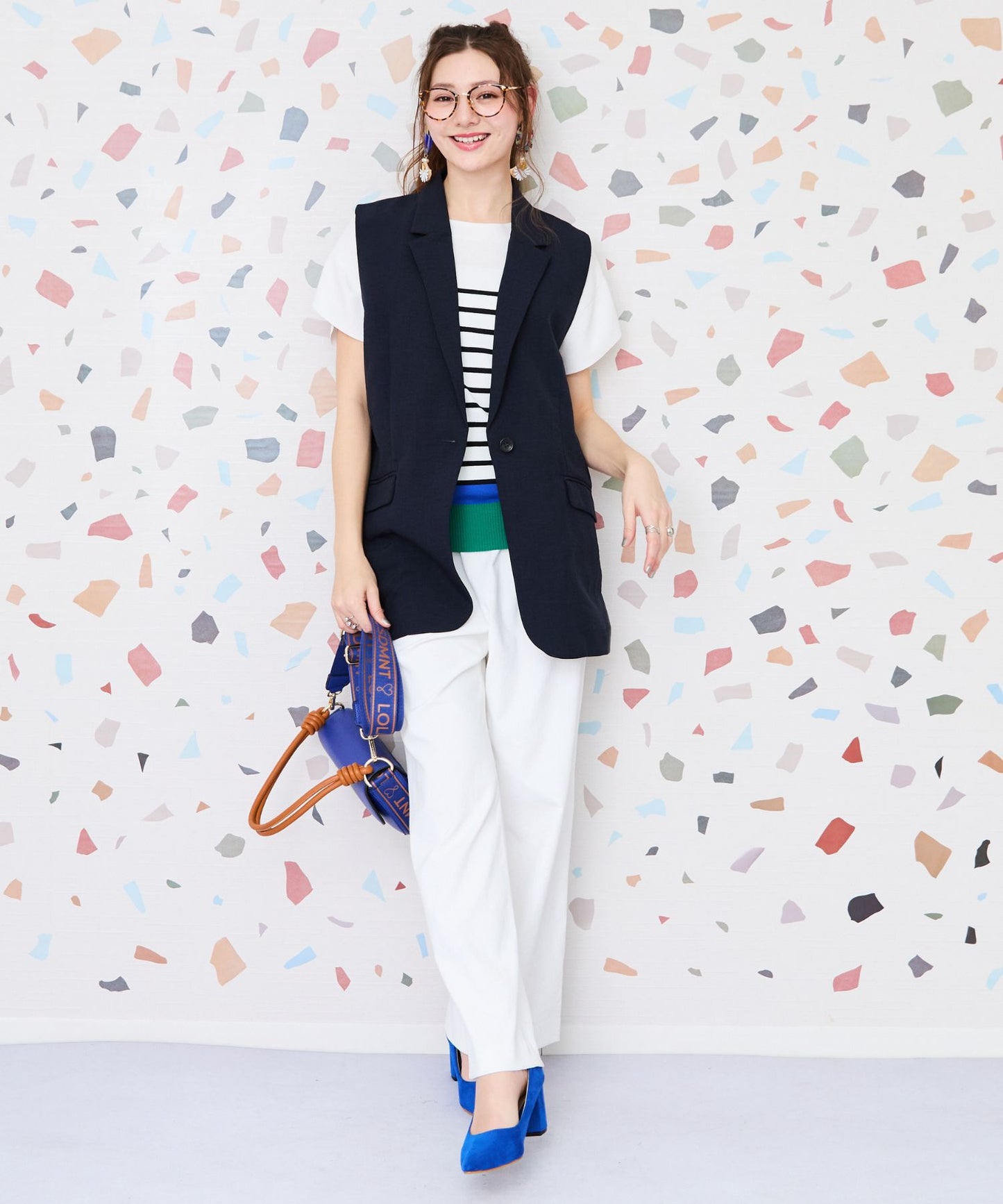 【JETSET SOLO PLUS】リネンライクテーラードジレ