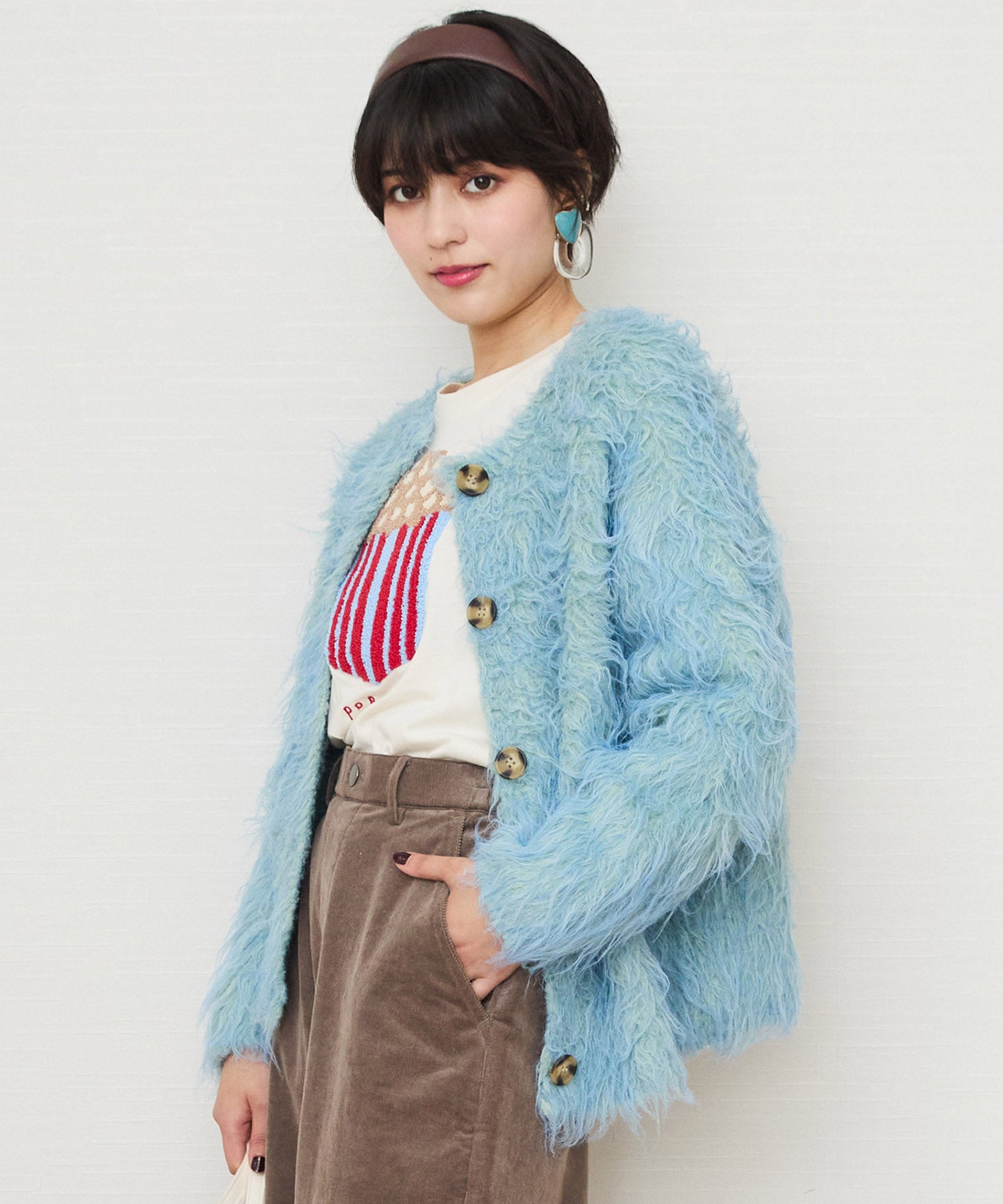 【FONT LAB】シャギーニットジャーディガン