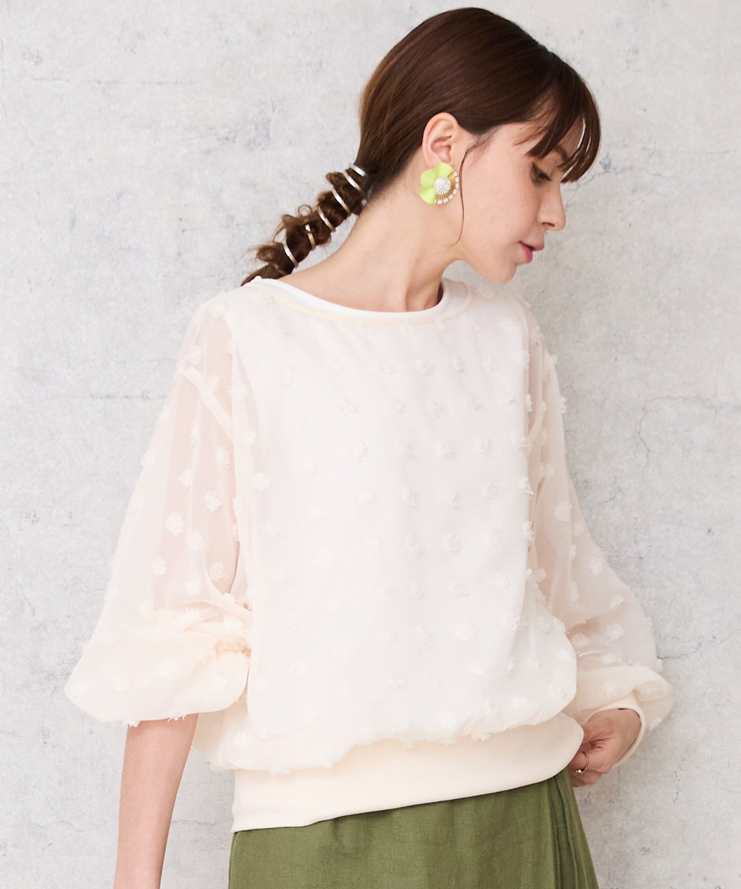 【FONT LAB】ドットカットJQブラウス