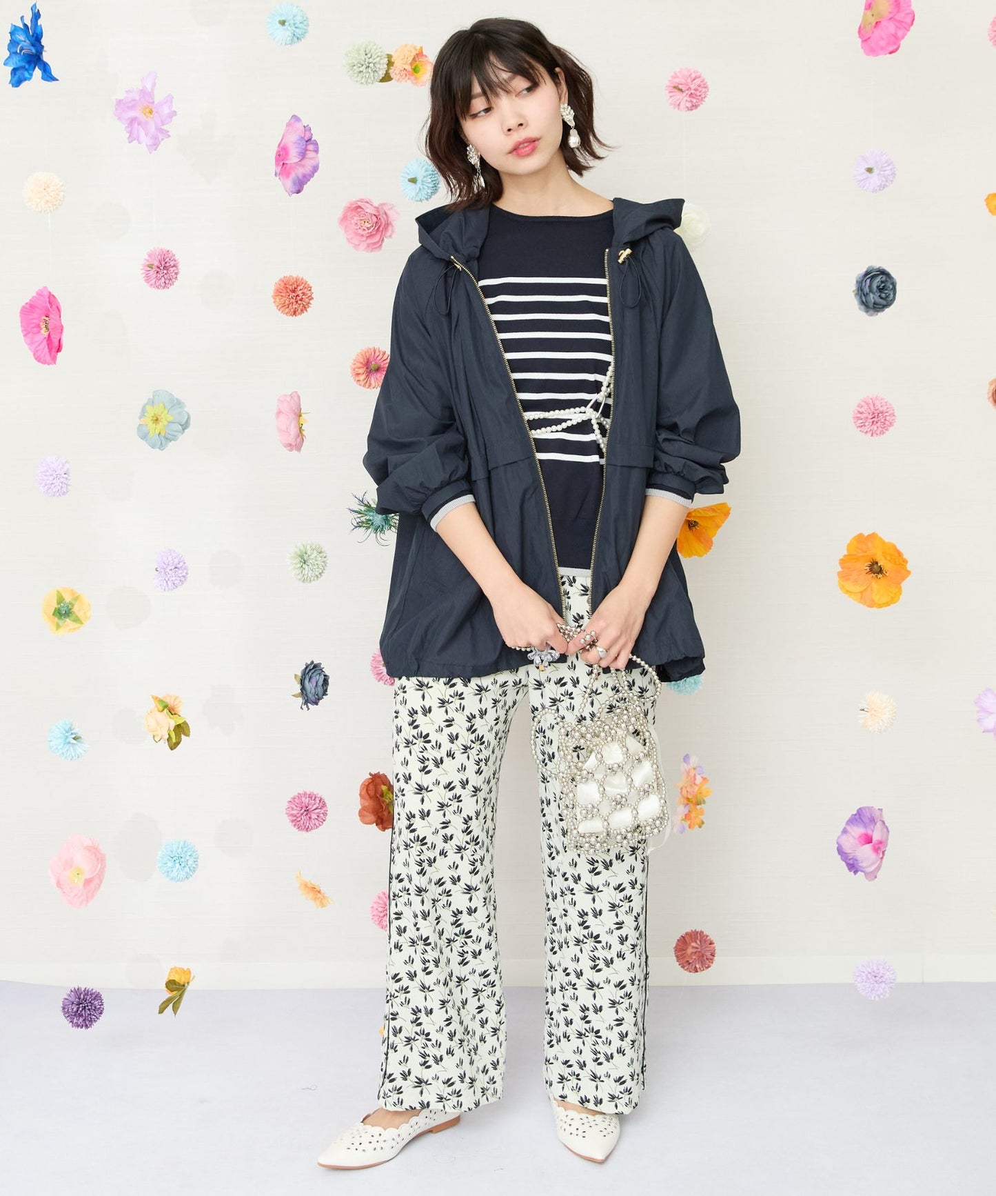 【FONT LAB】パネルボーダーエフォートレスニット