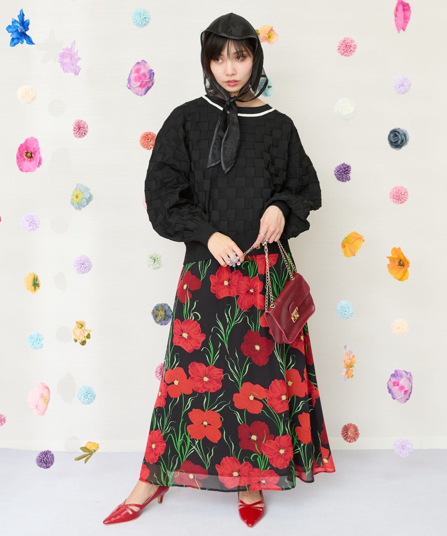 【FONT LAB】リンクス柄ダンボールニット